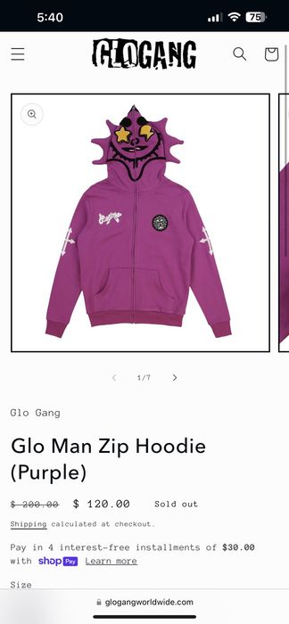 Glo Gang Glo Gang Man Zip Up Hoodie | Grailed