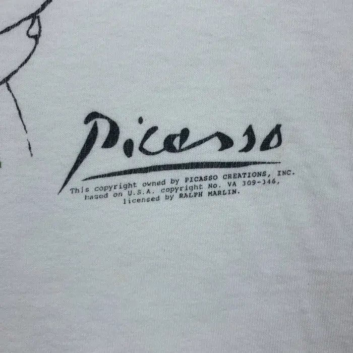 Vintage Vintage 1988 PICASSO BOUQUET OF PEACE Painting Tee Shirt Size L / US 10 / IT 46 - 5 Thumbnail