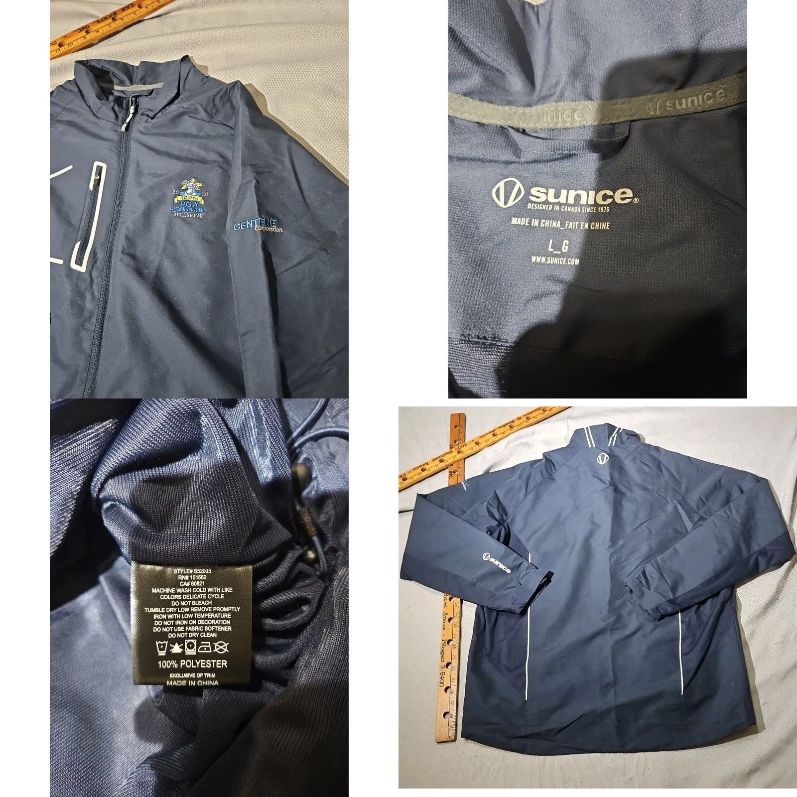 Vintage Sunice Jacket Mens L Blue Nwt Collins Windwear X20 Golf Bellerive Full Zip Size US L / EU 52-54 / 3 - 8 Thumbnail