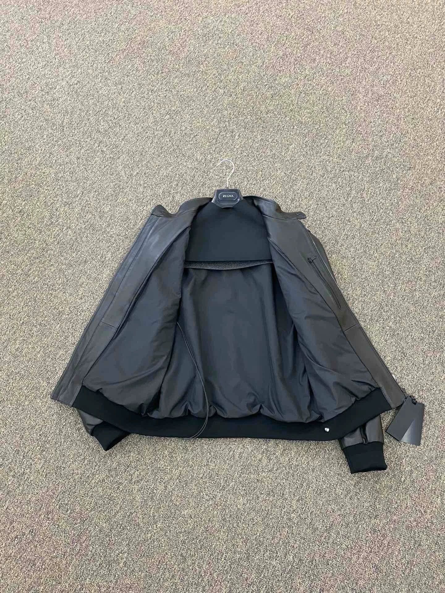 Z Zegna ZZEGNA Men's Black Leather Jacket Size US XS / EU 42 / 0 - 4 Thumbnail
