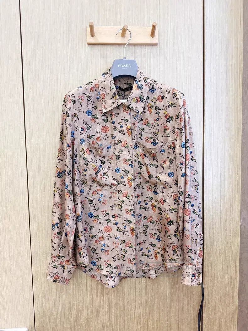 Loro Piana Loro Piana Vintage floral long-sleeved shirt mulberry silk Size XS / US 0-2 / IT 36-38 - 1 Thumbnail