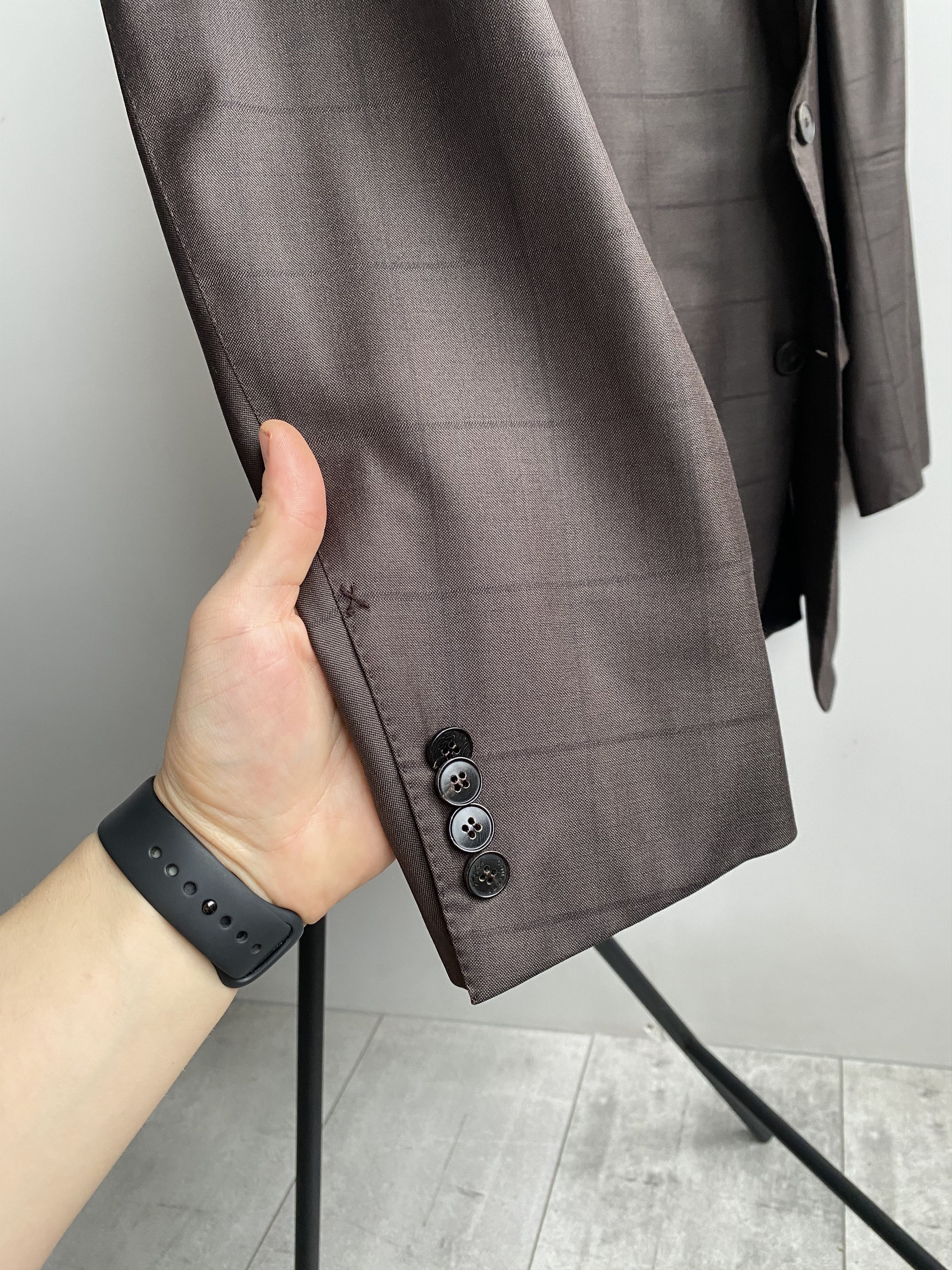 Ermenegildo Zegna Ermenegildo Zegna Couture Checked Wool and Silk Brown 56R Size 54R - 7 Thumbnail