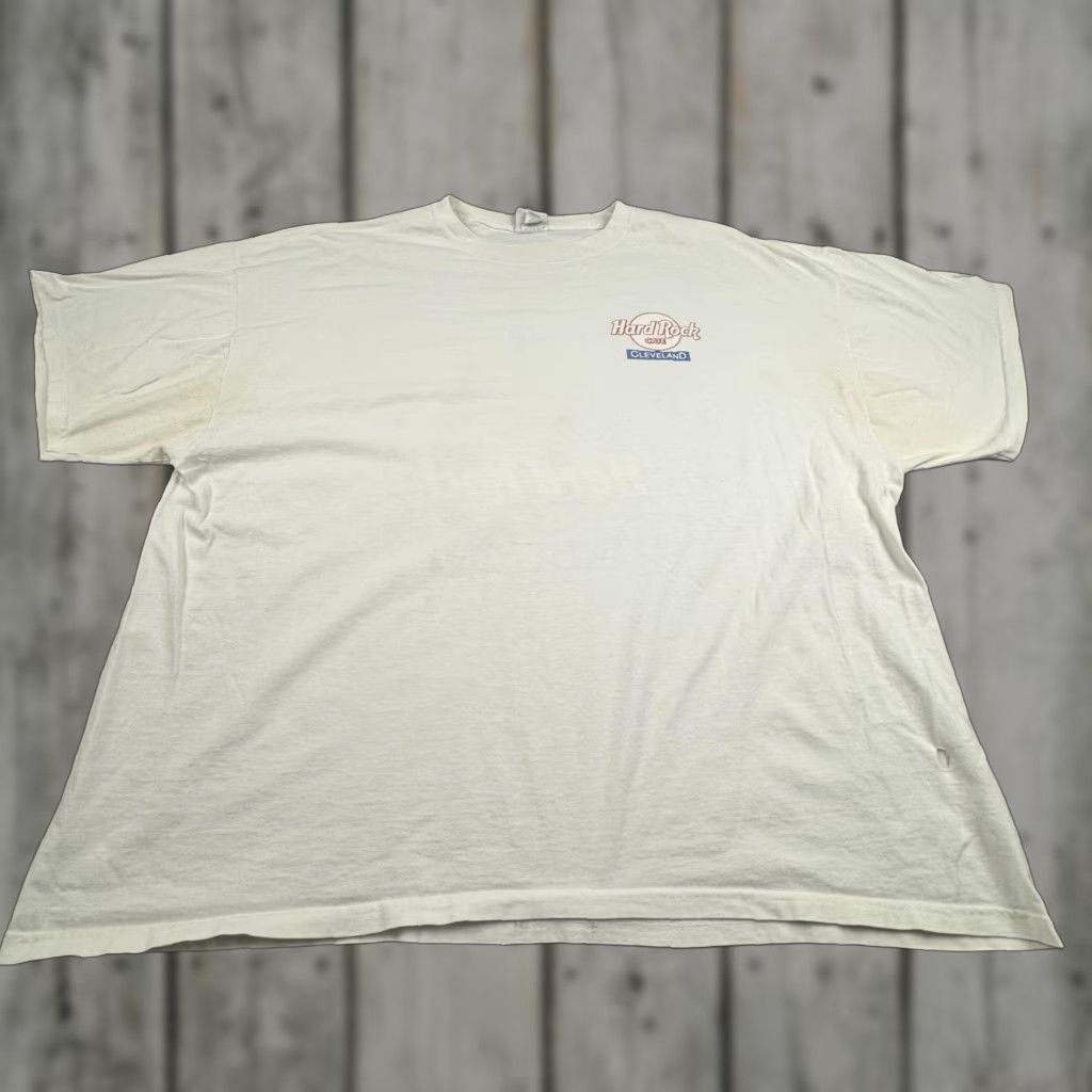 Hard Rock Cafe VINTAGE Hard Rock Cafe Cleveland Shirt Mens 3XL White Graphic Guitar Logo Cotton 90s Souvenir Mens Size US XXL / EU 58 / 5 - 1 Thumbnail