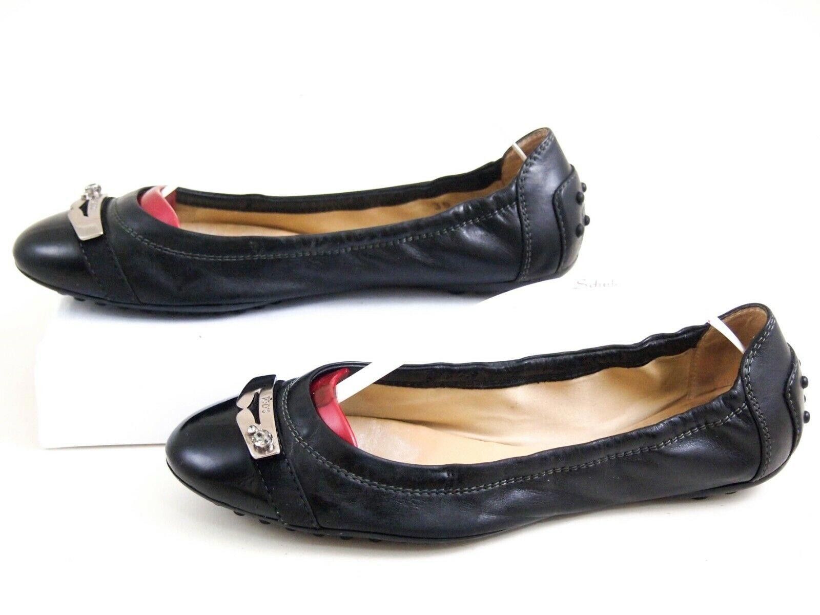 Tod's Tods Flats Black Leather Metal Penny Strap EU36 US 6 Size US 6 / IT 36 - 6 Thumbnail