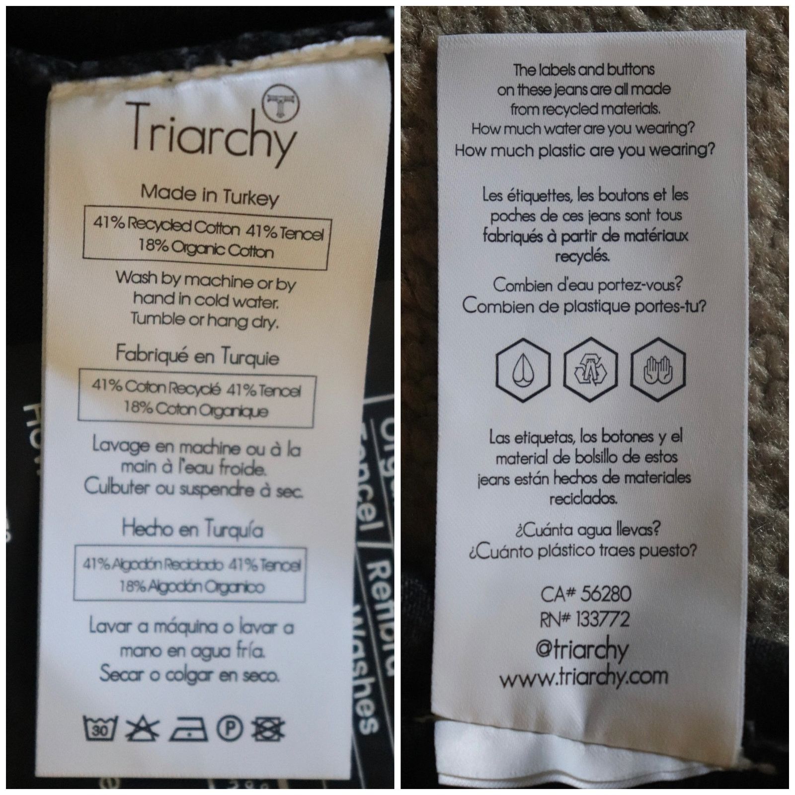 Designer NWT Triarchy Black Denim Jeans Size 29 Size 29" - 9 Thumbnail