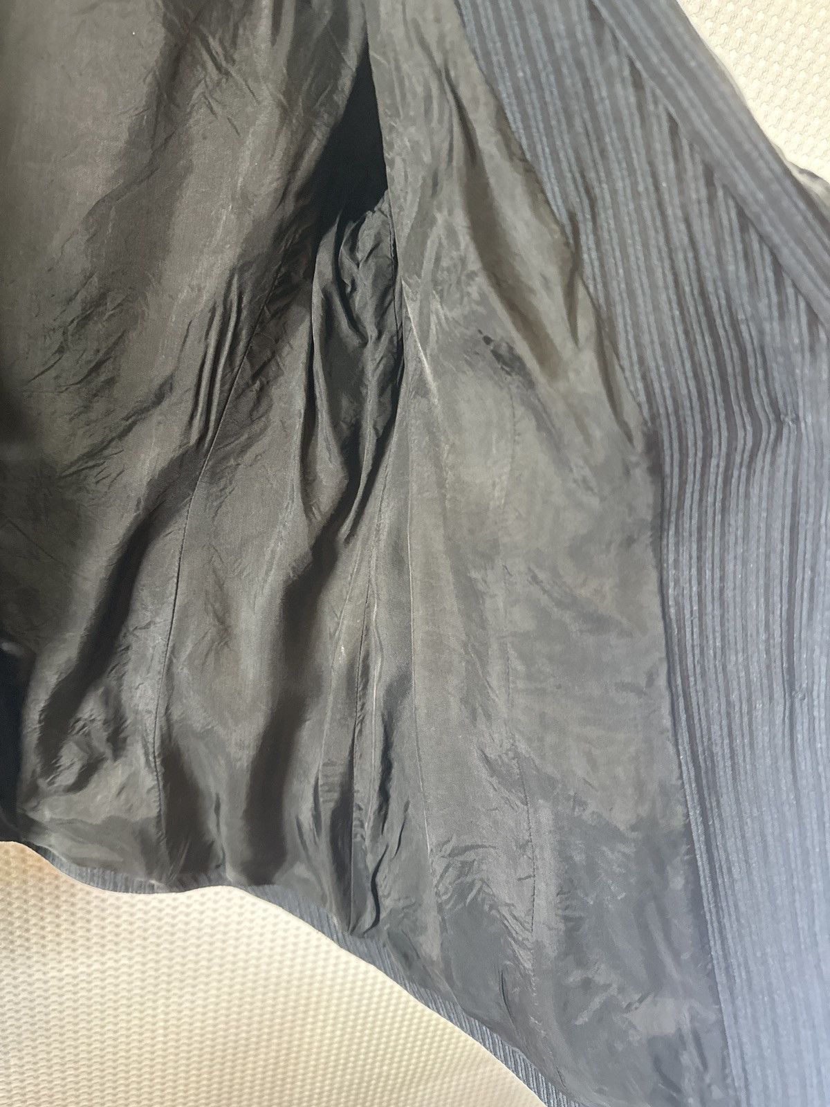 Emporio Armani Emporio Armani Black & Gray Ribbed Pinstripe Blazer Jacket Size XL / US 12-14 / IT 48-50 - 6 Thumbnail