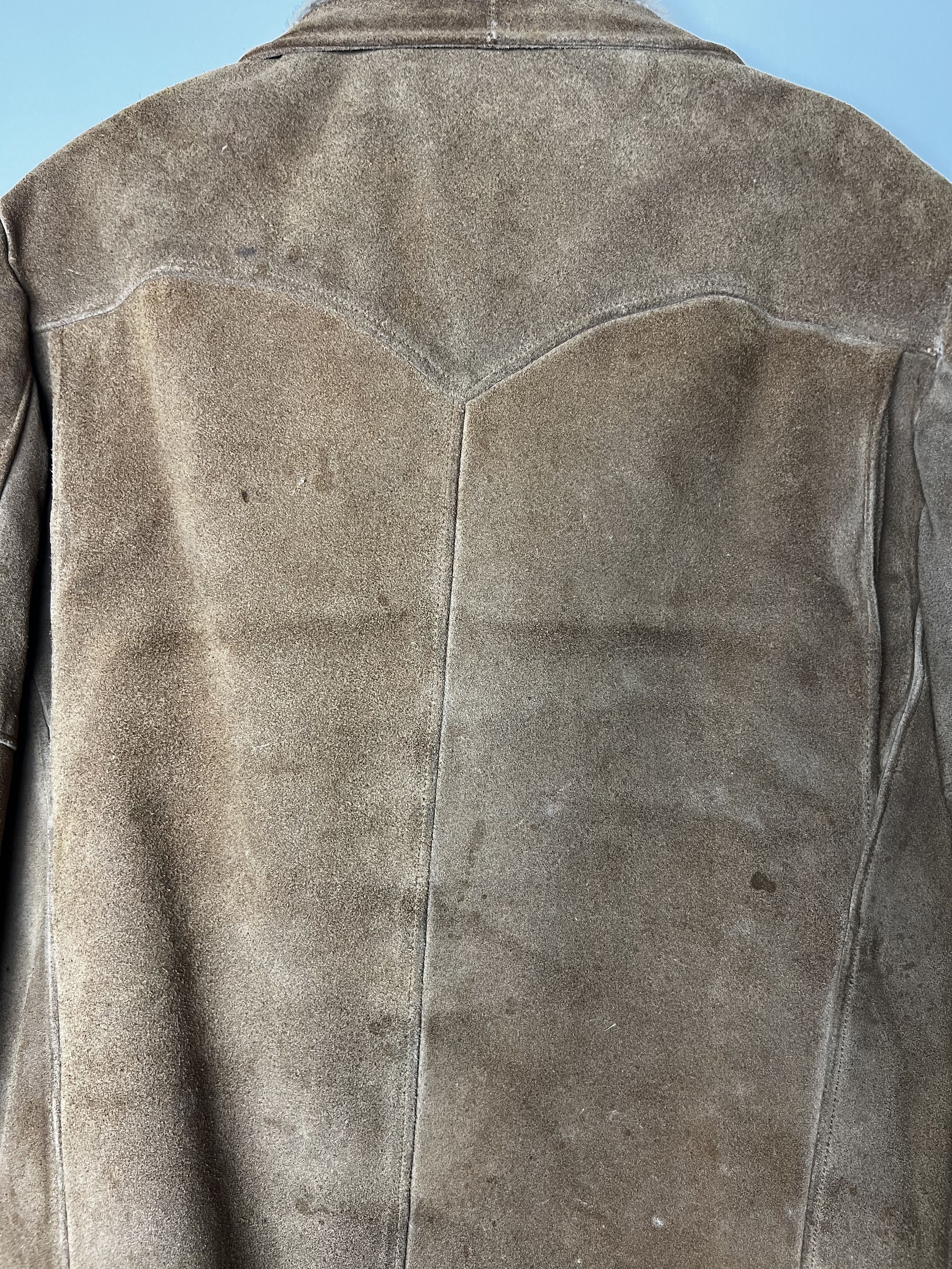 Vintage Vntg 60's Rancher Schott Bros. Brown Suede Sherpa Leather Size US S / EU 44-46 / 1 - 12 Thumbnail