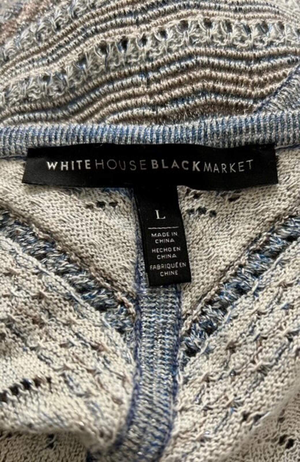 Other White House Black Market Gray Knit Sweater, Size L Size L / US 10 / IT 46 - 2 Thumbnail