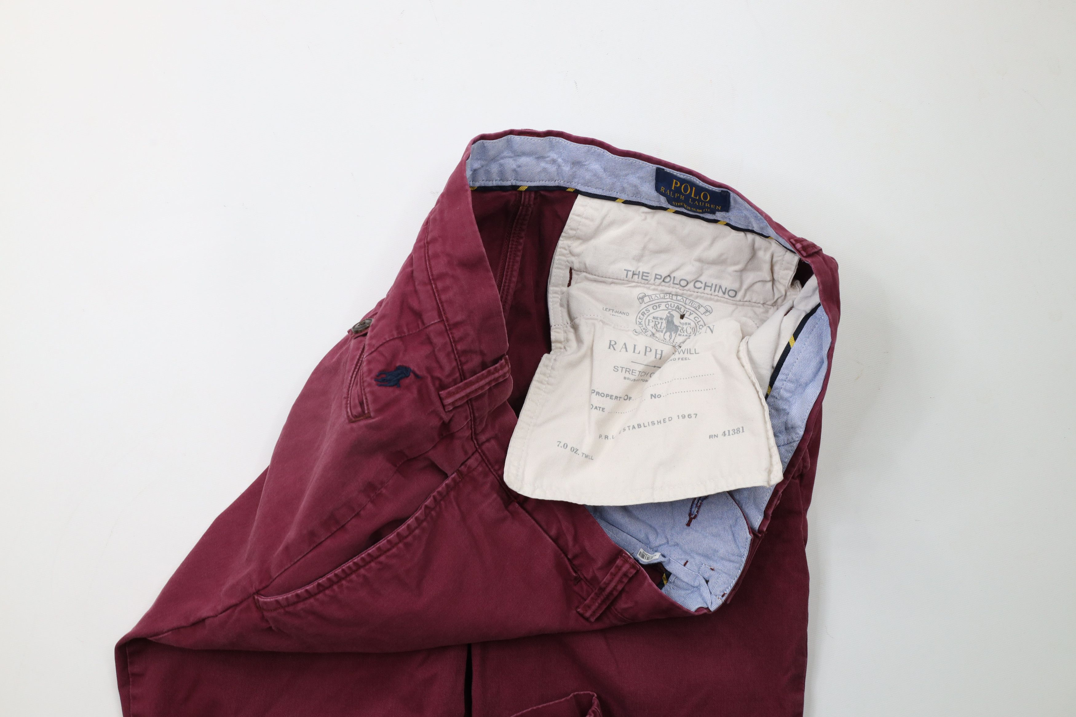 Ralph Lauren × Vintage Vintage Ralph Lauren oz Cotton Twill Chino Pants Burgundy Size US 34 / EU 50 - 6 Thumbnail