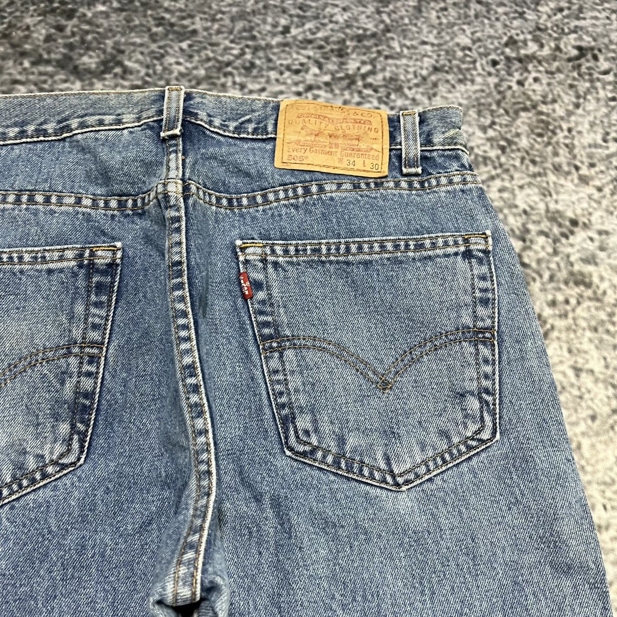 Levi's VINTAGE 90s LEVI'S 505 REGULAR FIT STRAIGHT LEG BLUE JEANS Size US 34 / EU 50 - 5 Thumbnail