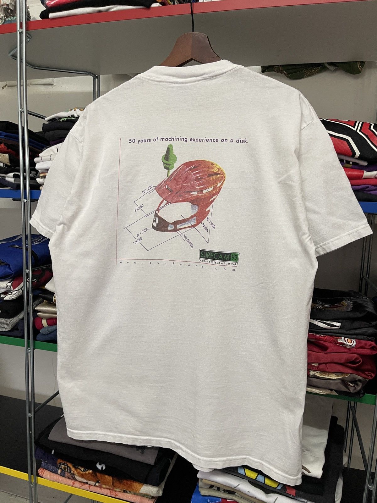Vintage Vintage 90s Surfcam Software Graphic White Tee Size US XL / EU 56 / 4 - 4 Thumbnail