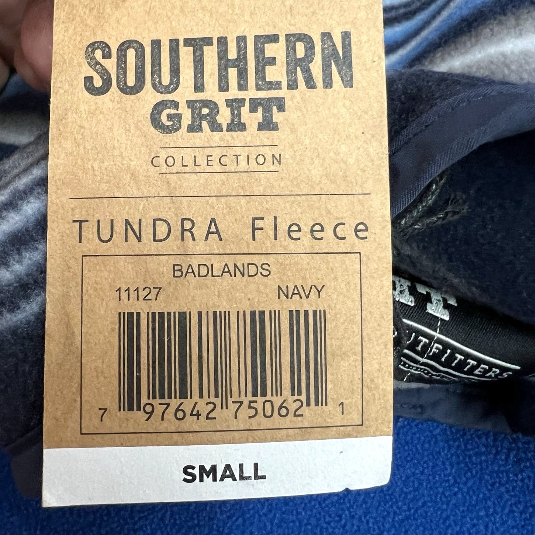 Vintage Southern Grit Sweatshirt Mens Striped Tundra Fleece Badlands Blue NWT Size S Size US S / EU 44-46 / 1 - 7 Thumbnail