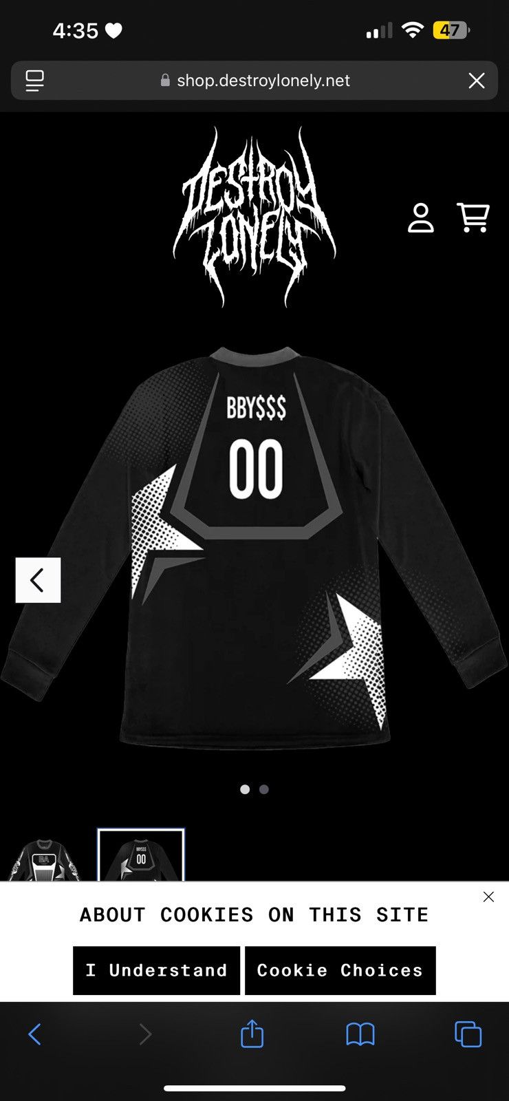Destroy Lonely Destroy lonely baby money motorcross jersey Size US XL / EU 56 / 4 - 2 Thumbnail