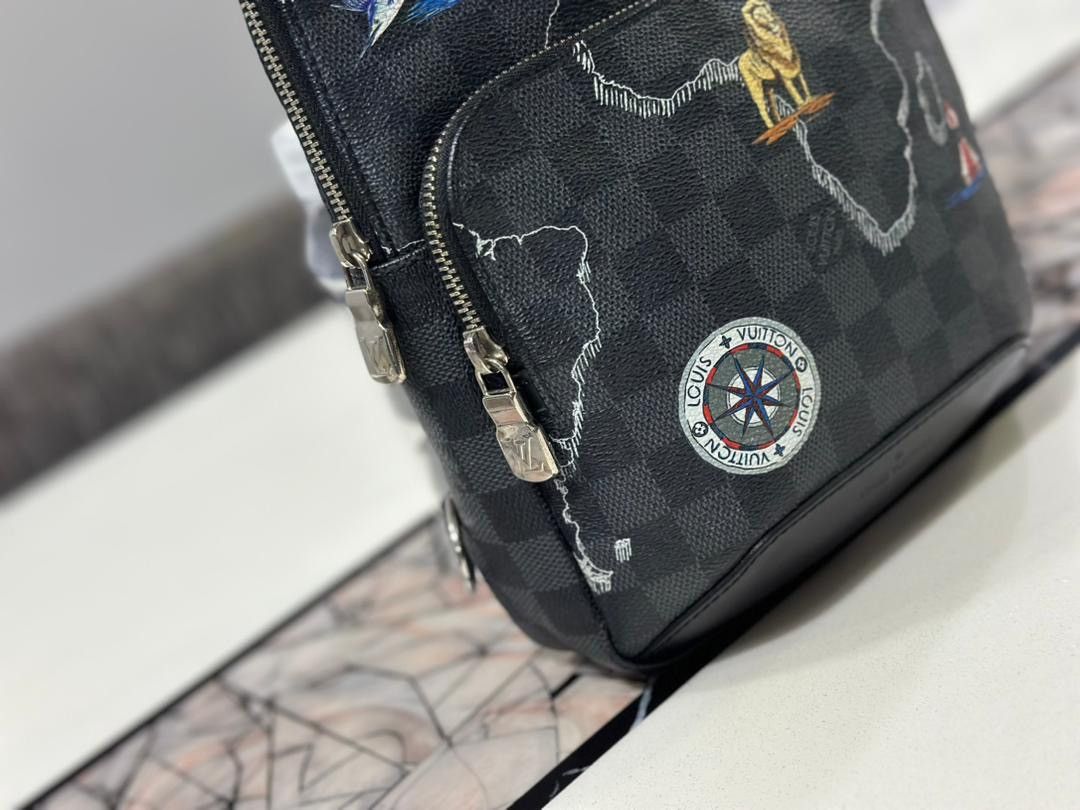 Louis Vuitton LOUIS VUITTON AVENUE DAMIER WORLD MAP GRAPHITE CANVAS SLING Size ONE SIZE - 3 Thumbnail