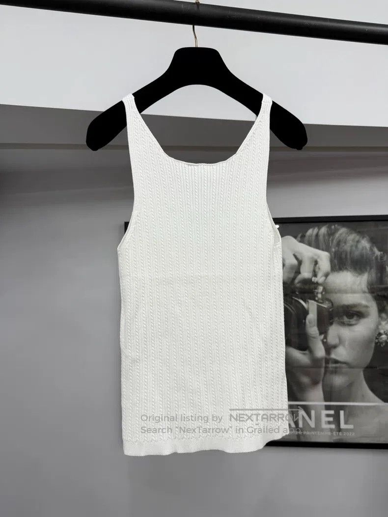 Chanel Chanel White knitted strap vest Size XS / US 0-2 / IT 36-38 - 3 Thumbnail