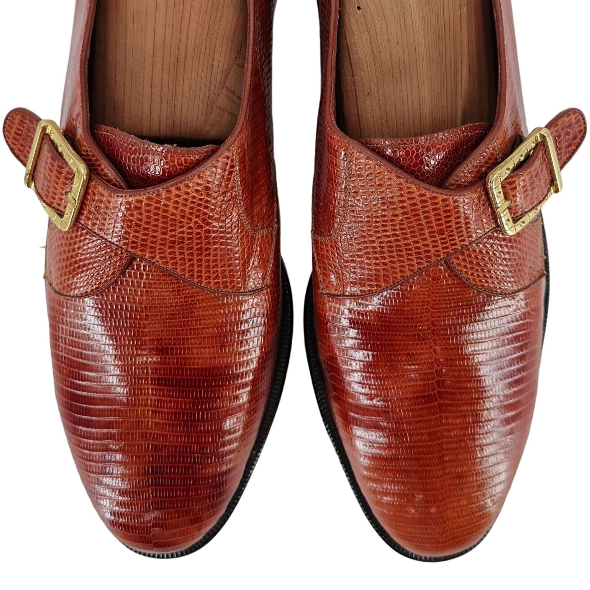 Other NEW Exotic Teju Lizard Monk Strap Loafers Mens 11.5 PALOMINO Size US 11.5 / EU 44-45 - 2 Thumbnail