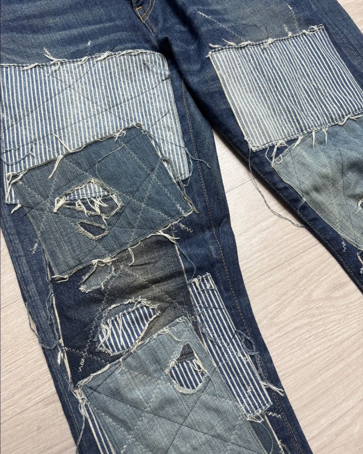 Junya Watanabe × Levi's 18SS Junya Watanabe x Levis Patchwork Denim Jean Size US 36 / EU 52 - 4 Thumbnail