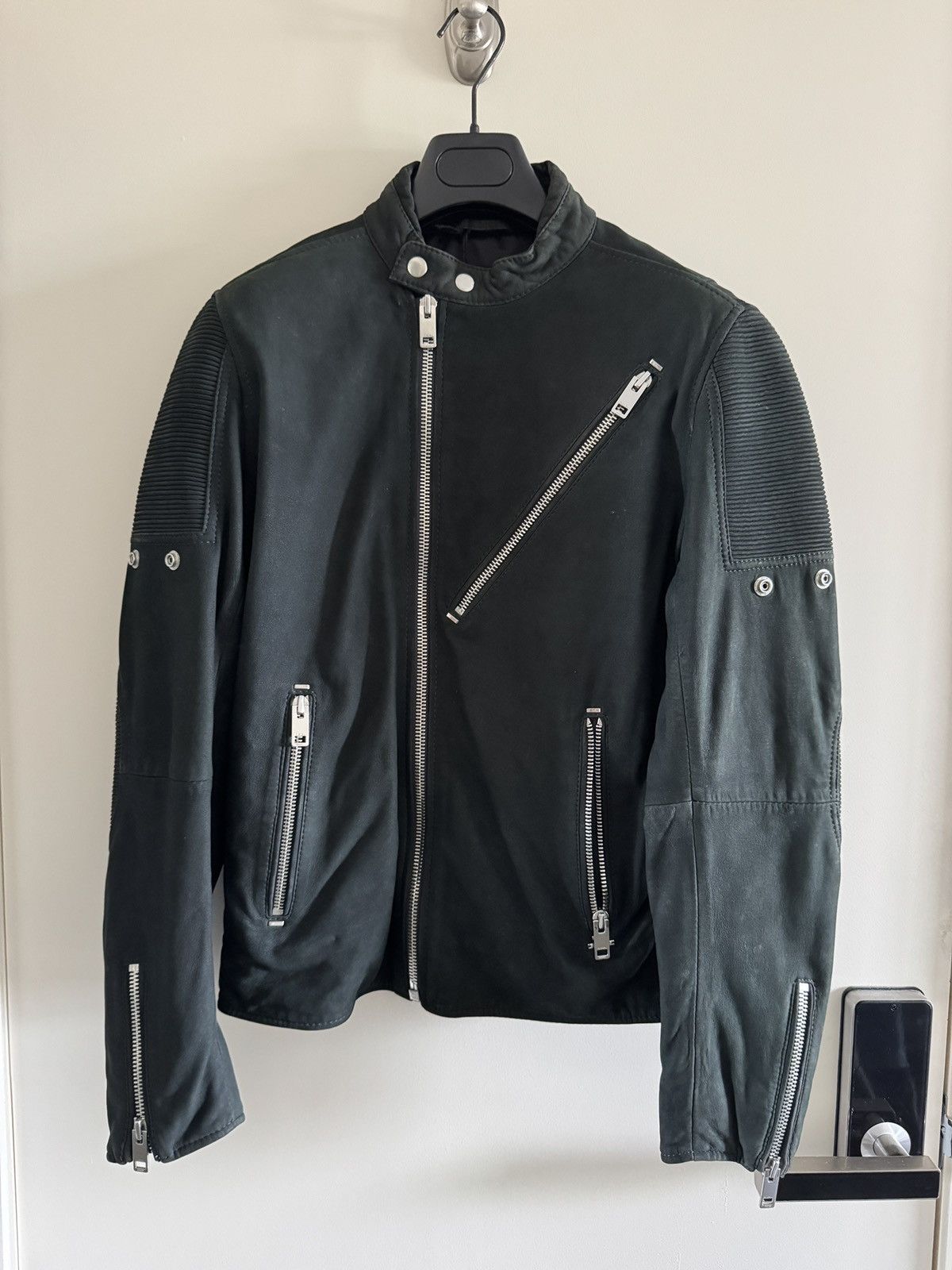Diesel L-Mackson Black / Grey Leather Biker Jacket medium Size US M / EU 48-50 / 2 - 2 Thumbnail