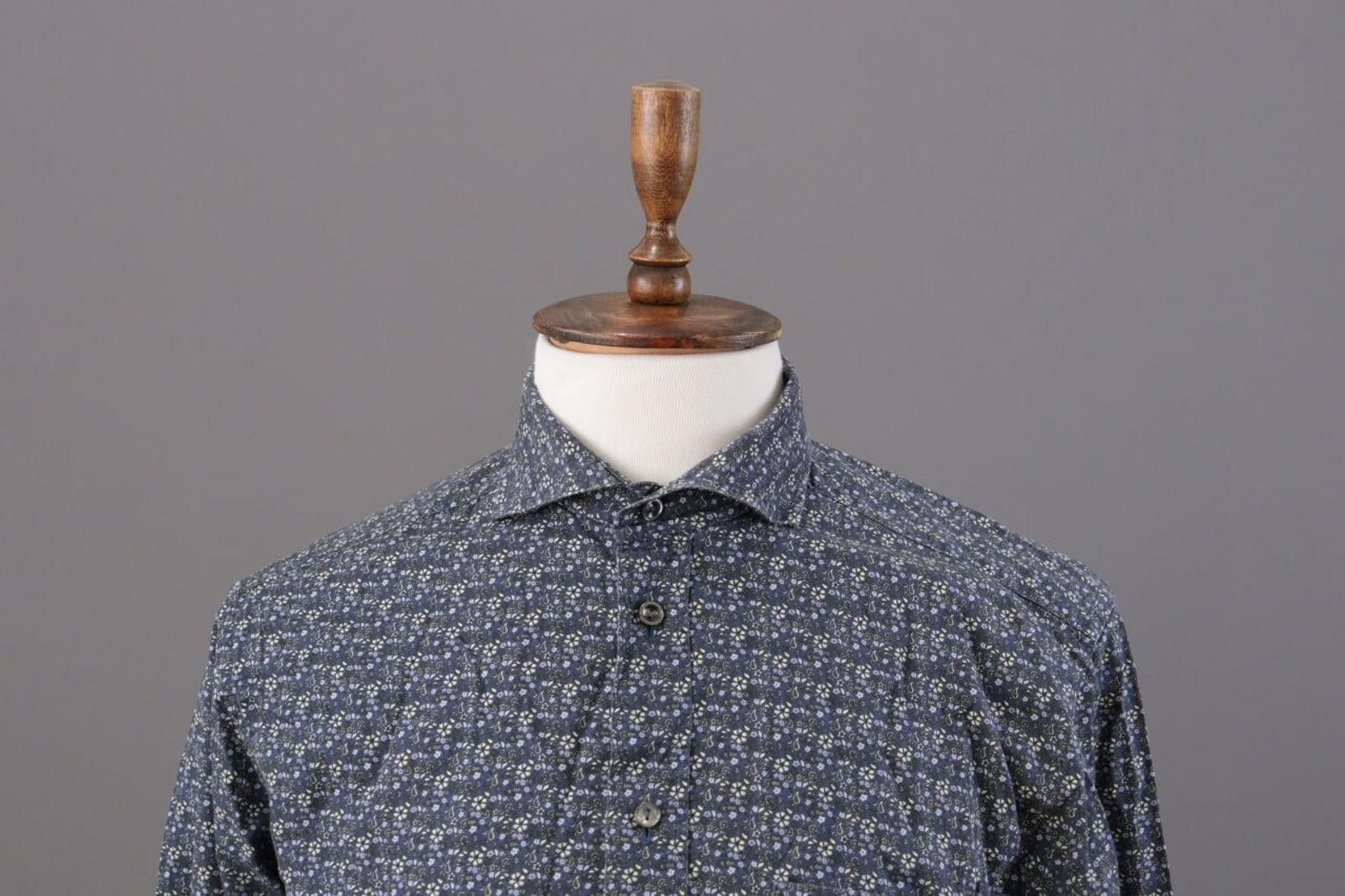 Eton Eton Slim Fit Floral Down Dress Shirt Size 43 / 17 / XL Size US XL / EU 56 / 4 - 2 Thumbnail