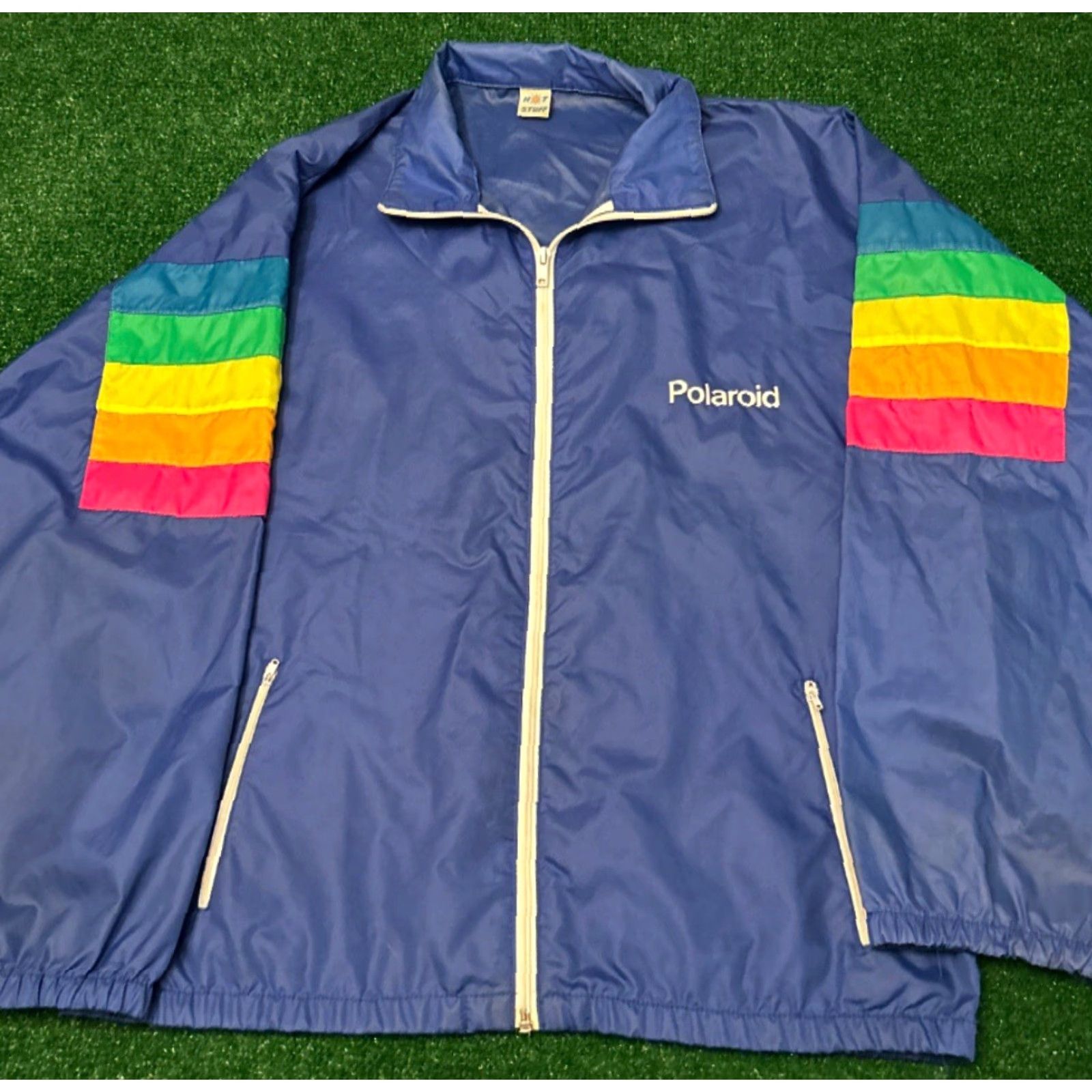 VINTAGE Polaroid Windbreaker Jacket Men's XL 80s 90s Logo