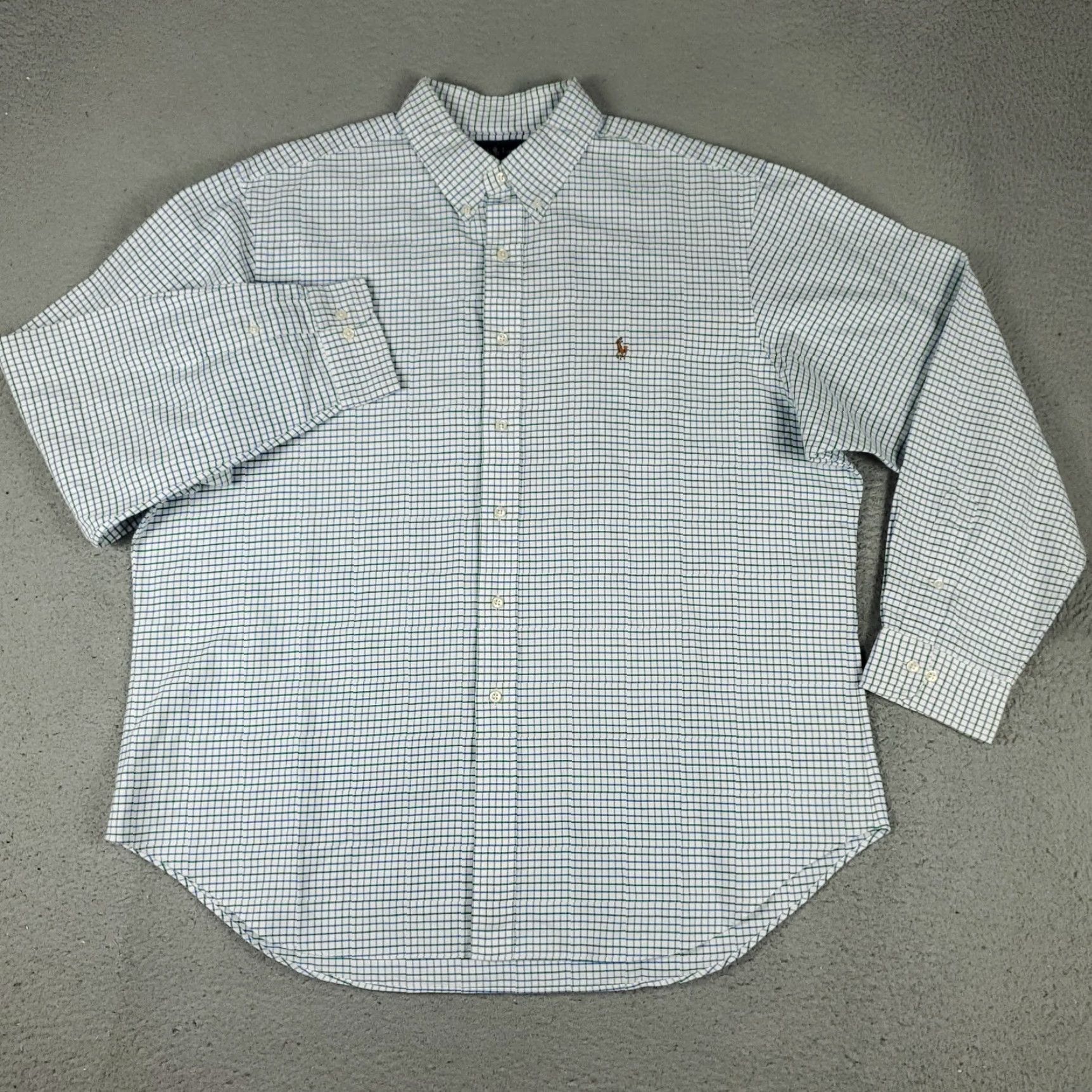 Ralph Lauren Ralph Lauren Shirt Mens 18 Blue Check Classic Fit Dress Button Up Long Sleeve Size 48R - 3 Thumbnail