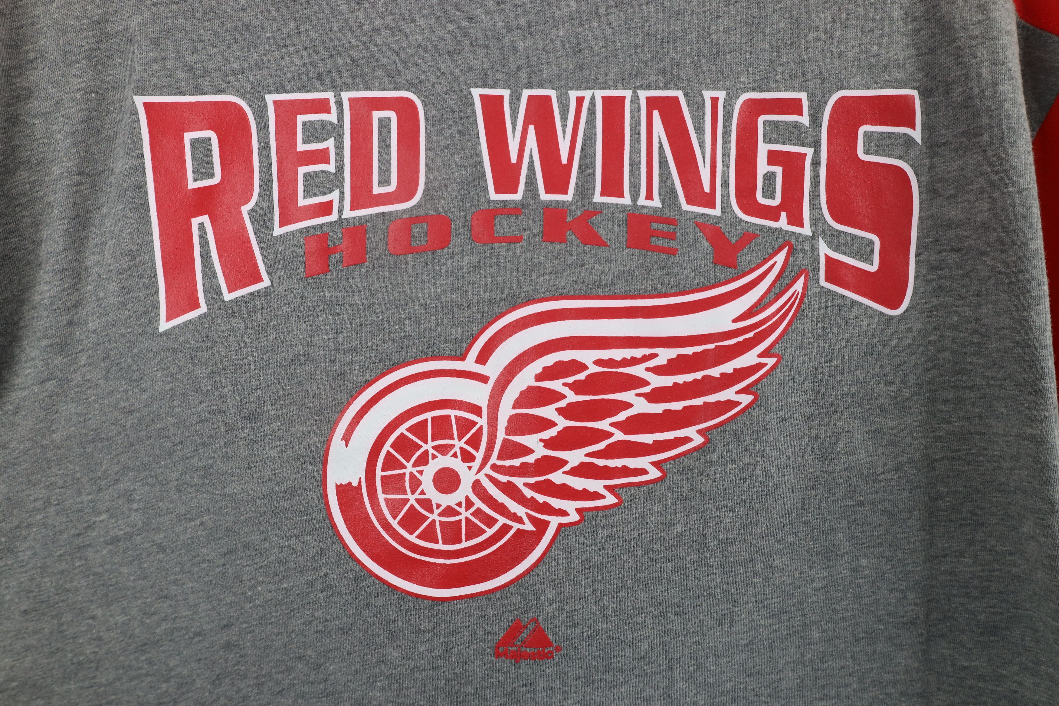 Majestic × Vintage Vintage Majestic Red Wings Hockey Long Sleeve T-Shirt Size US XXL / EU 58 / 5 - 4 Thumbnail