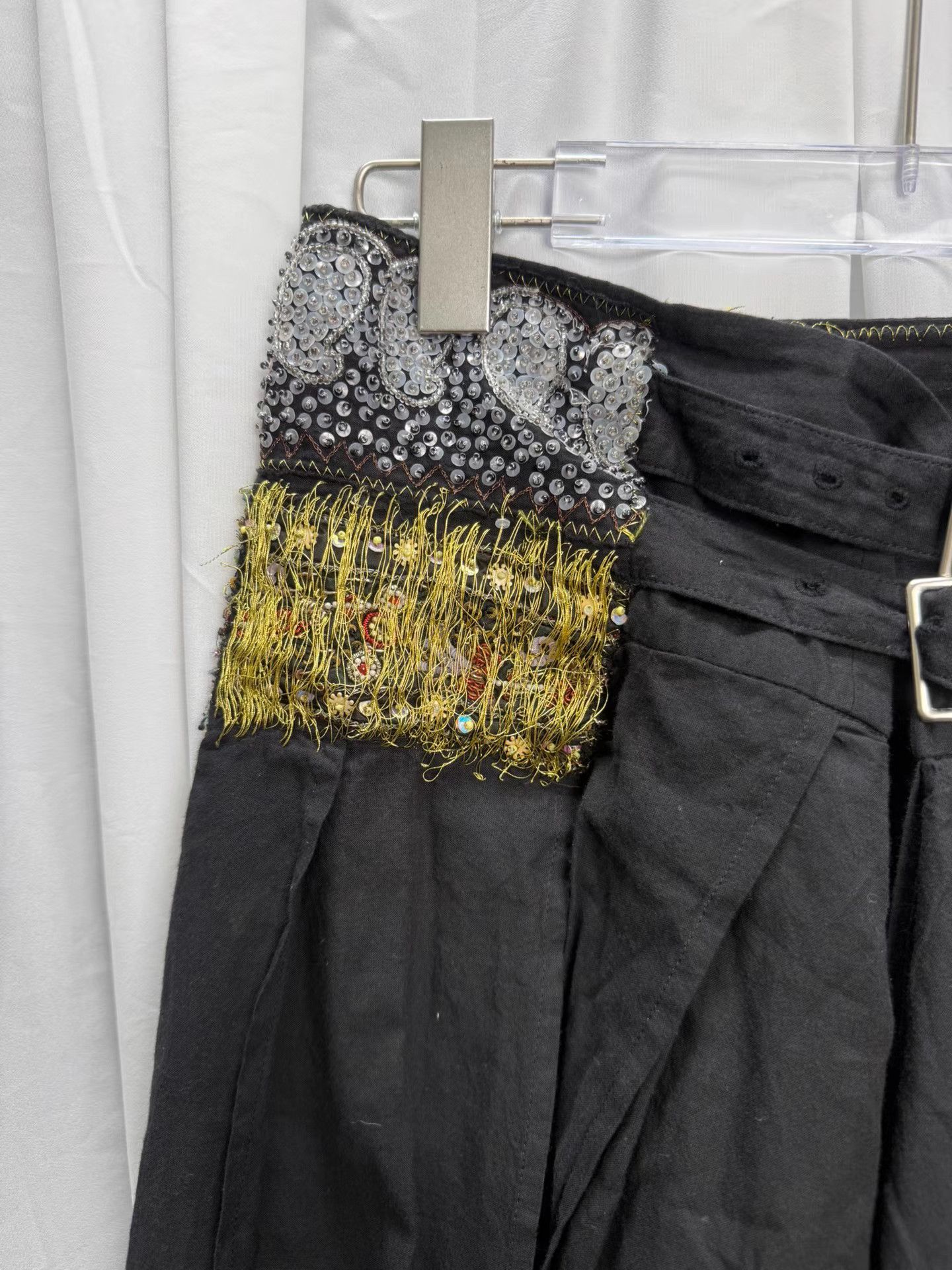 Comme des Garcons Comme des Garcons Heavy Sashiko Metal Embellished Skirt K20 Size 24" / US 00 / IT 34 - 2 Thumbnail
