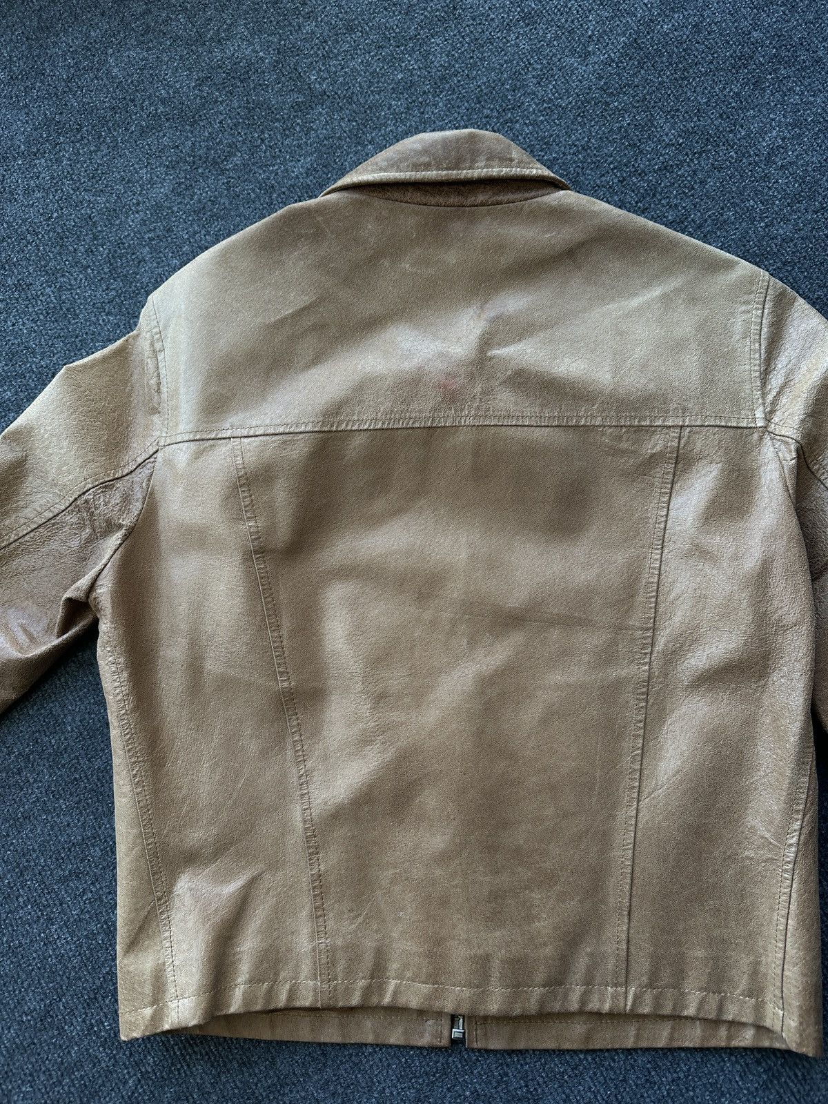 Other 🚨Y2K RICK OWENS TYPE DIRTY SLIM FIT ZIP LEATHER JACKET Size XS / US 0-2 / IT 36-38 - 9 Thumbnail