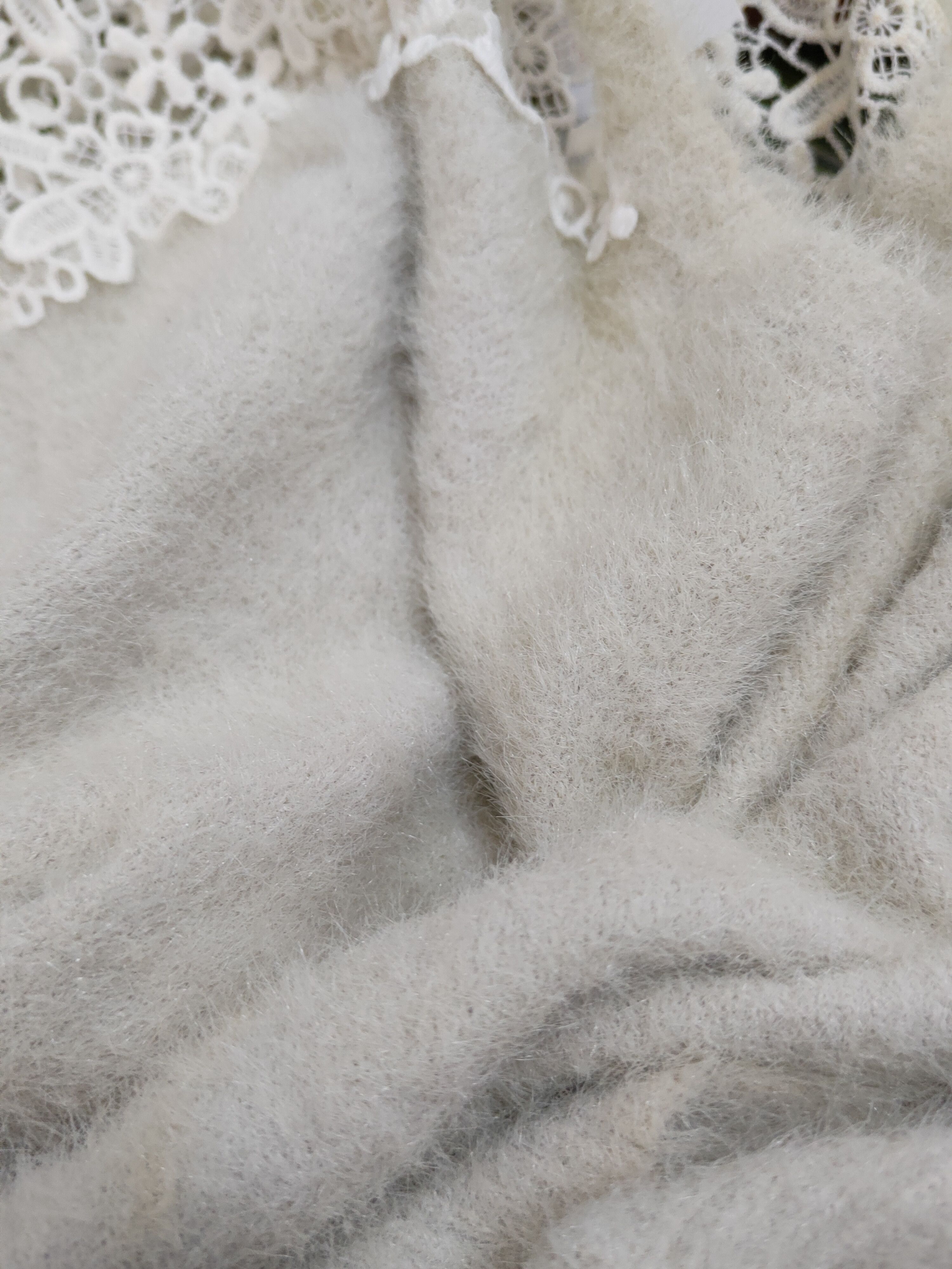 Japanese Brand Aces Femme Light Gray Shag Shaggy Fur Mohair Knitwear #W1196 Size M / US 6-8 / IT 42-44 - 10 Thumbnail