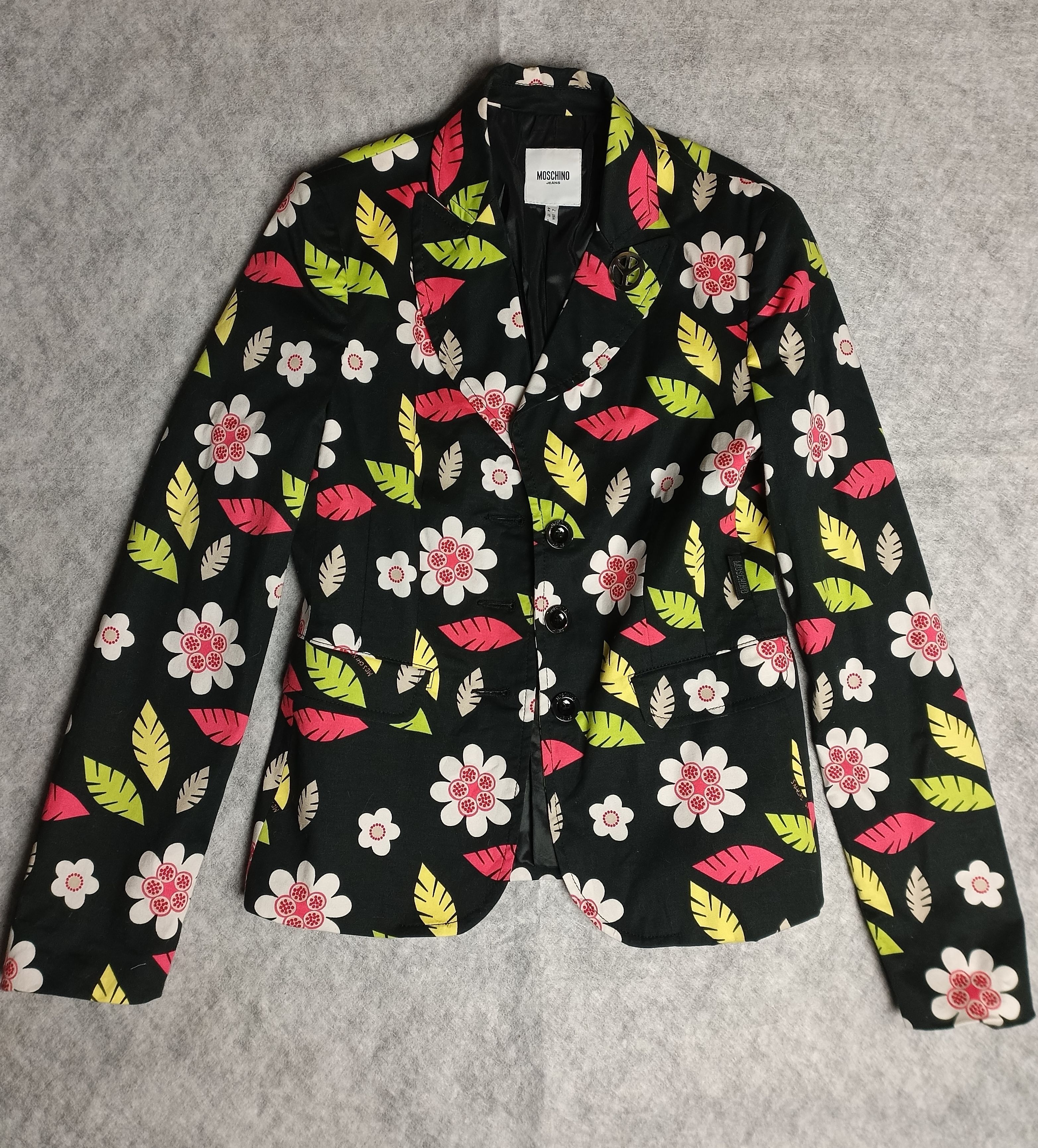 Moschino Moschino Jeans Flowers Print Blazer Jacket Women IT44 US10 Size M / US 6-8 / IT 42-44 - 5 Thumbnail