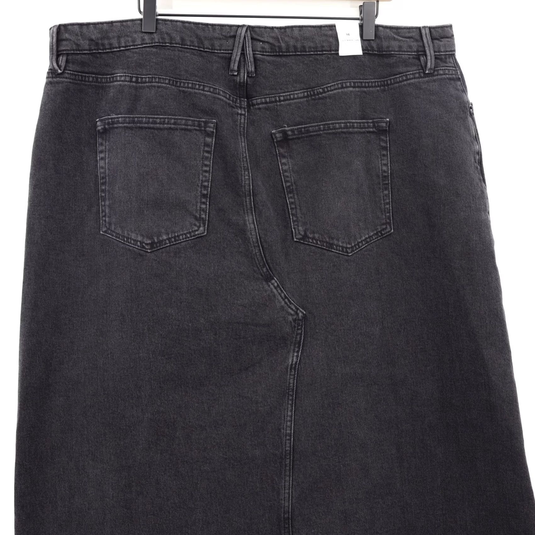 Good American Good American Skirt Female Regular Midi A-Line High Rise Black Sz 16 Denim Cotton Slit Pockets NEW Stored Tags Size 38" / US 16 / IT 52 - 4 Thumbnail