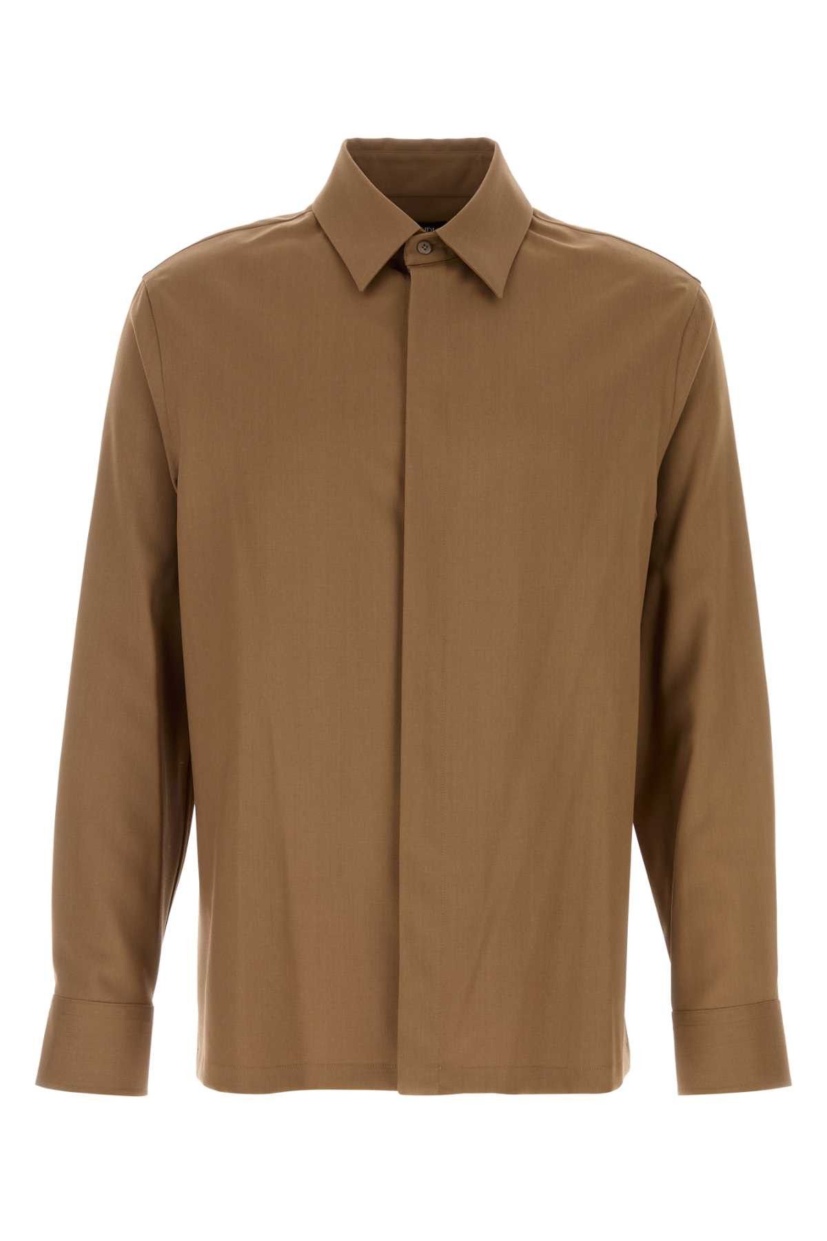 Fendi Camel Wool Shirt Size US M / EU 48-50 / 2 - 1 Thumbnail