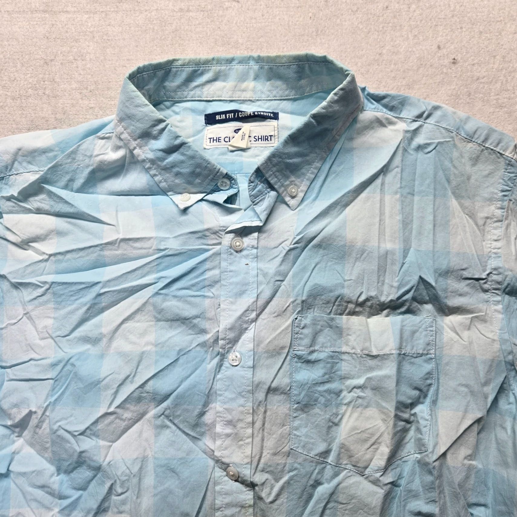 Old Navy VINTAGE? No — Old Navy Shirt Adult Men XL Blue Button-Down Short Sleeve 100% Cotton Slim Fit Regular Men’s Button-Up Size US XL / EU 56 / 4 - 2 Thumbnail