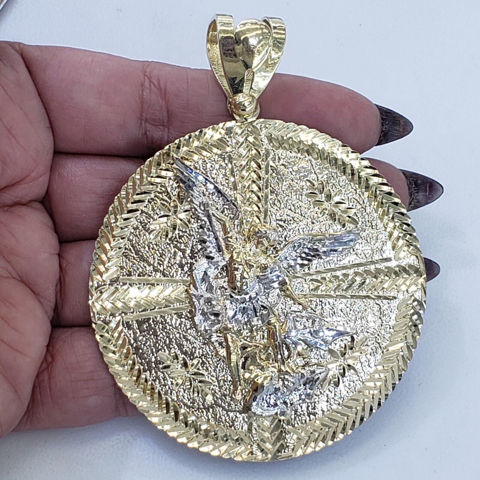 Other Solid 14k Gold saint Michael Pendant Charm Heavy Size ONE SIZE - 10 Thumbnail