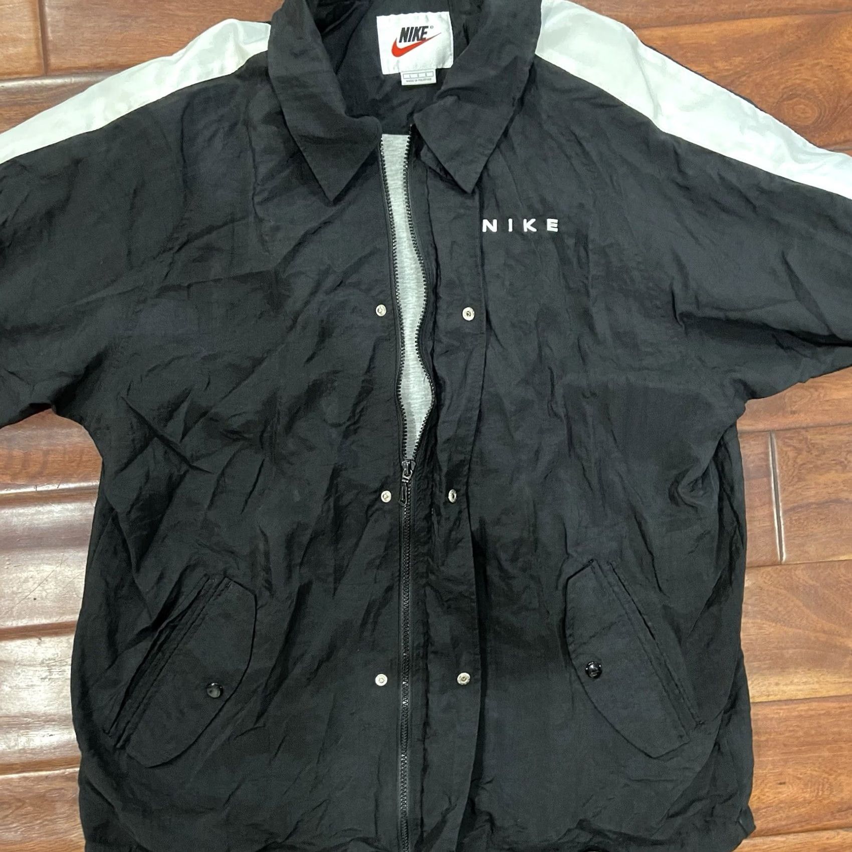 Nike VINTAGE Nike Windrunner Full Zip Windbreaker Jacket 90s Black L Adult Size L / US 10 / IT 46 - 6 Thumbnail
