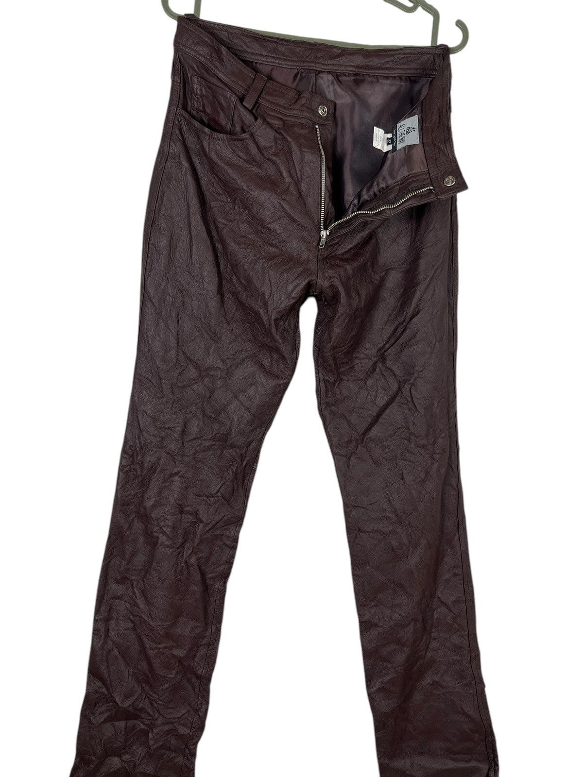 Issey Miyake × Japanese Brand 🔥 RARE VINTAGE ALL THE WAY LEATHER TROUSER PANT Size US 30 / EU 46 - 2 Thumbnail