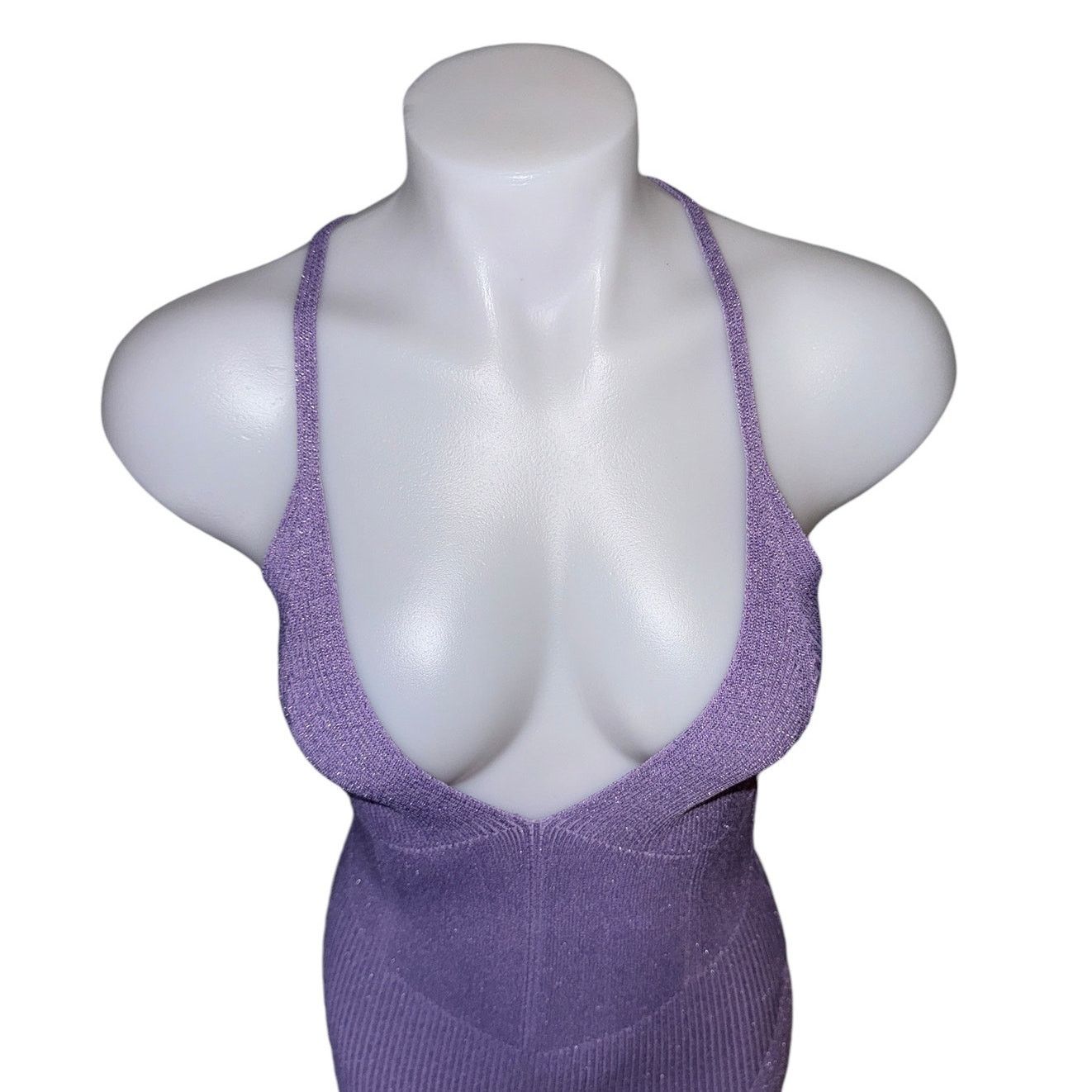 Retrofete New Retrofete Amster Rib Knit Metallic Lilac Dress Sz Large Size L / US 10 / IT 46 - 6 Thumbnail
