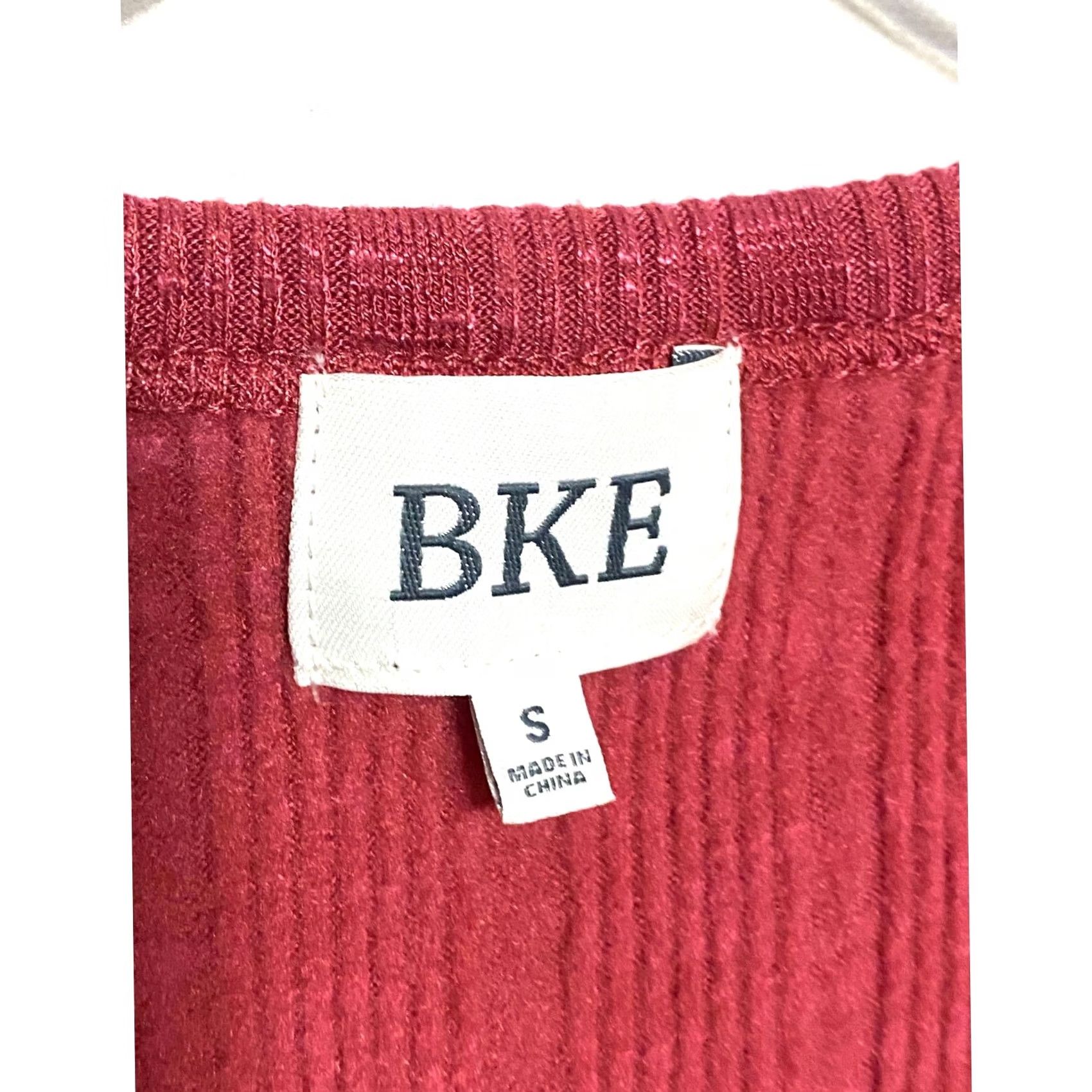 BKE BKE V Neck Tank Top Womens S Red Ribbed Stretch Summer Grunge Skater Y2K Edgy Size S / US 4 / IT 40 - 5 Thumbnail