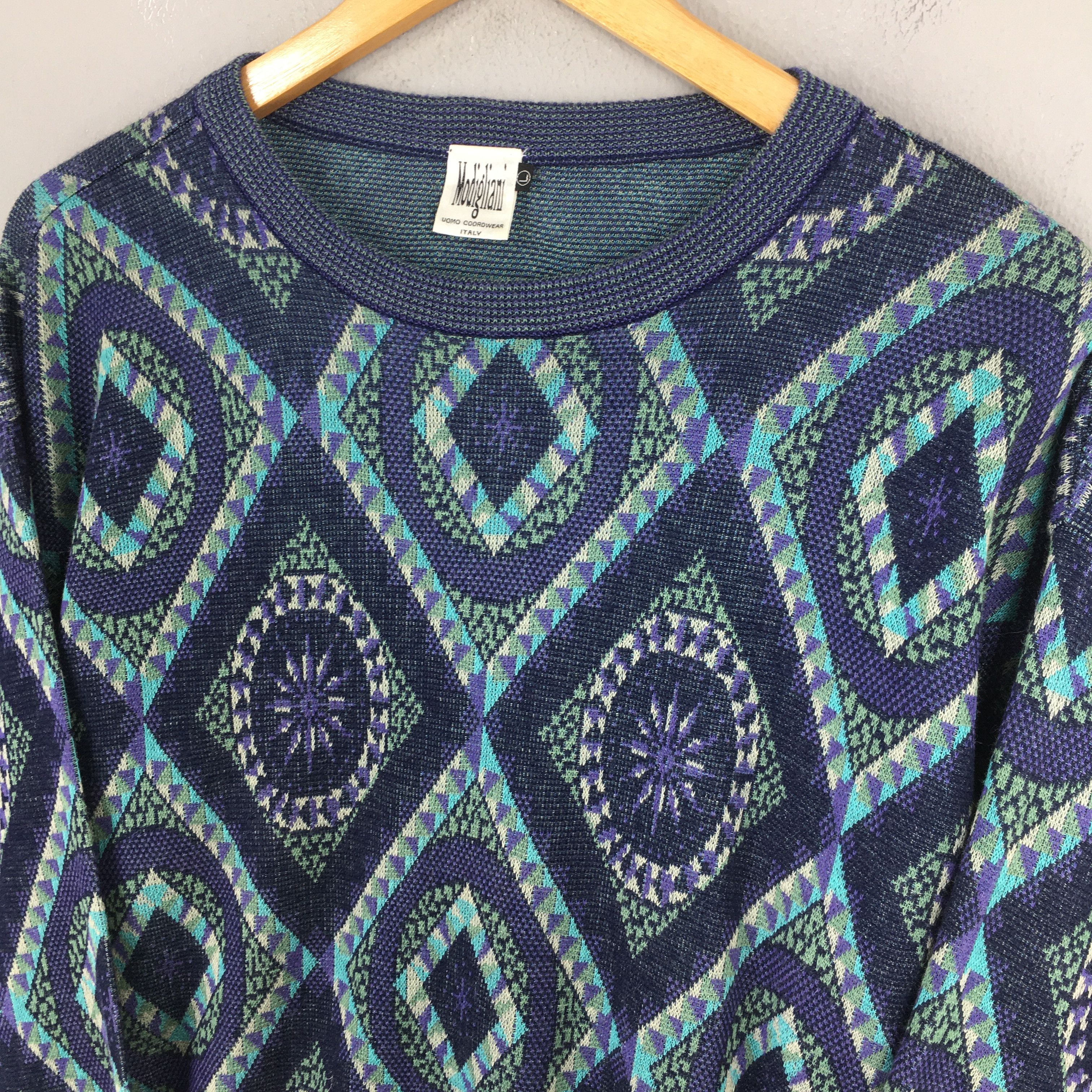Vintage Vintage 90s Modigliani Italy Abstract Pattern Sweatshirt L Size US L / EU 52-54 / 3 - 3 Thumbnail