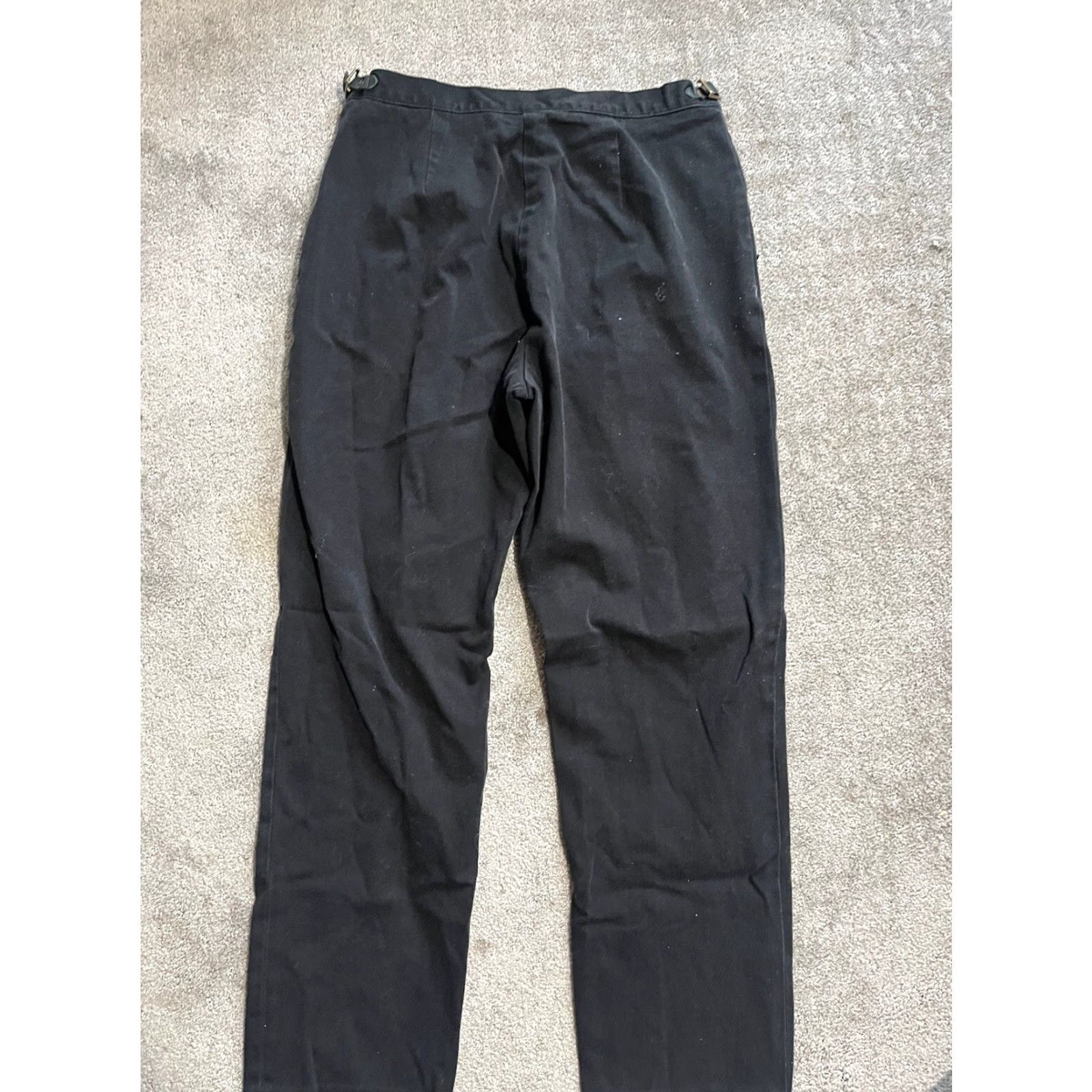 Ralph Lauren VINTAGE Lauren Ralph Lauren Women's Pants Size 12P Dark Wash Straight Leg High Rise Zip Fly Black Denim Slim Fit Fall Winter Women Size 34" / US 12 / IT 48 - 3 Thumbnail