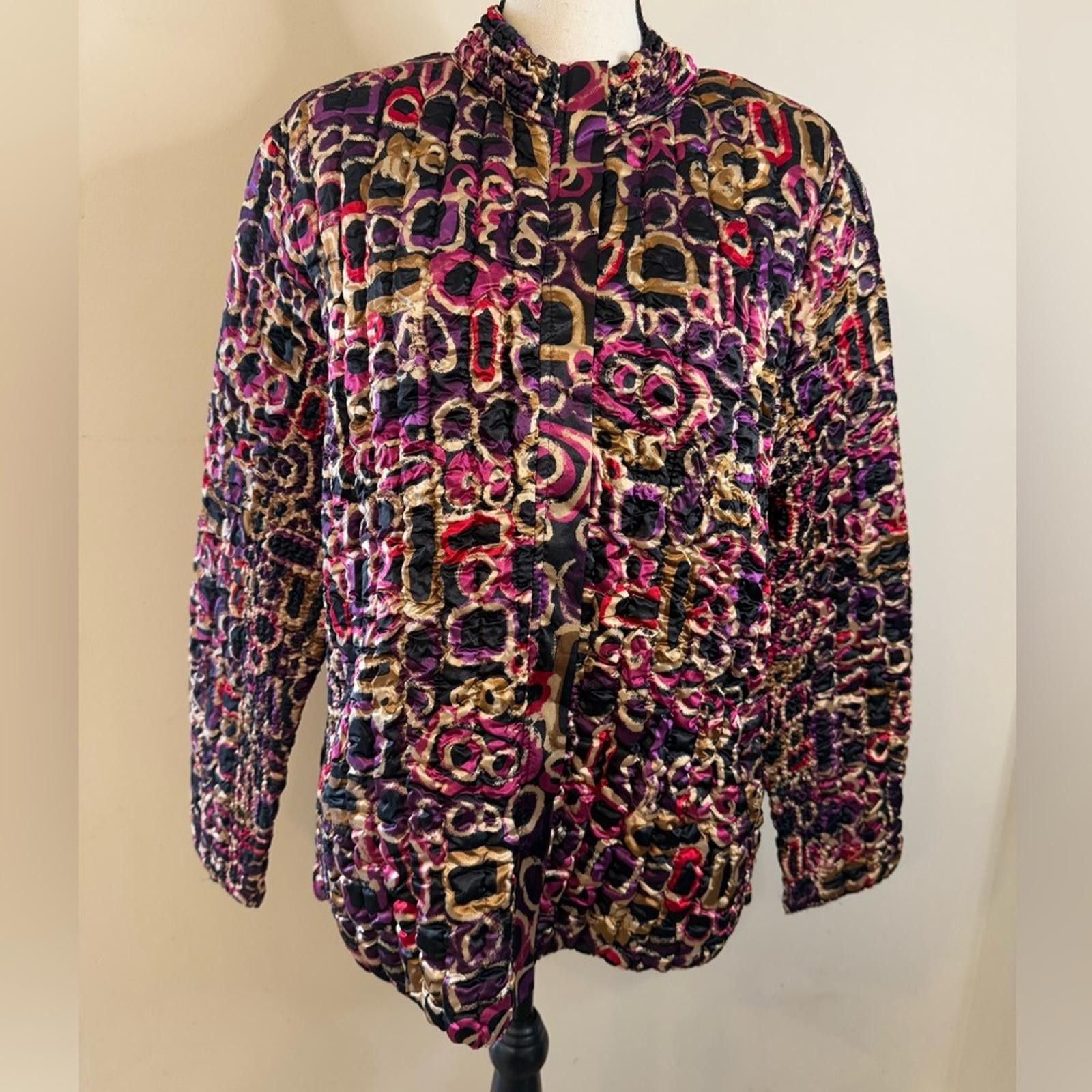 Other Ruby Rd. Crinkle texture colorful zip up jacket plus size 1X Size XL / US 12-14 / IT 48-50 - 1 Thumbnail