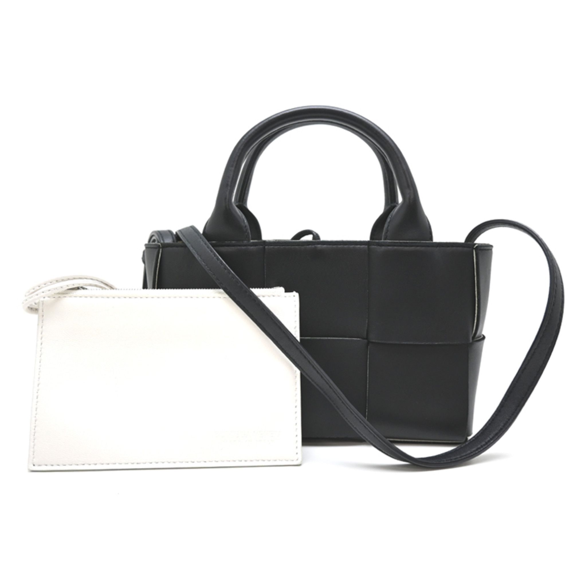 Bottega Veneta Bottega Veneta Candy Arco Women's Tote Bag 729029 in Lamb Leather, Noir/White Size ONE SIZE - 1 Thumbnail