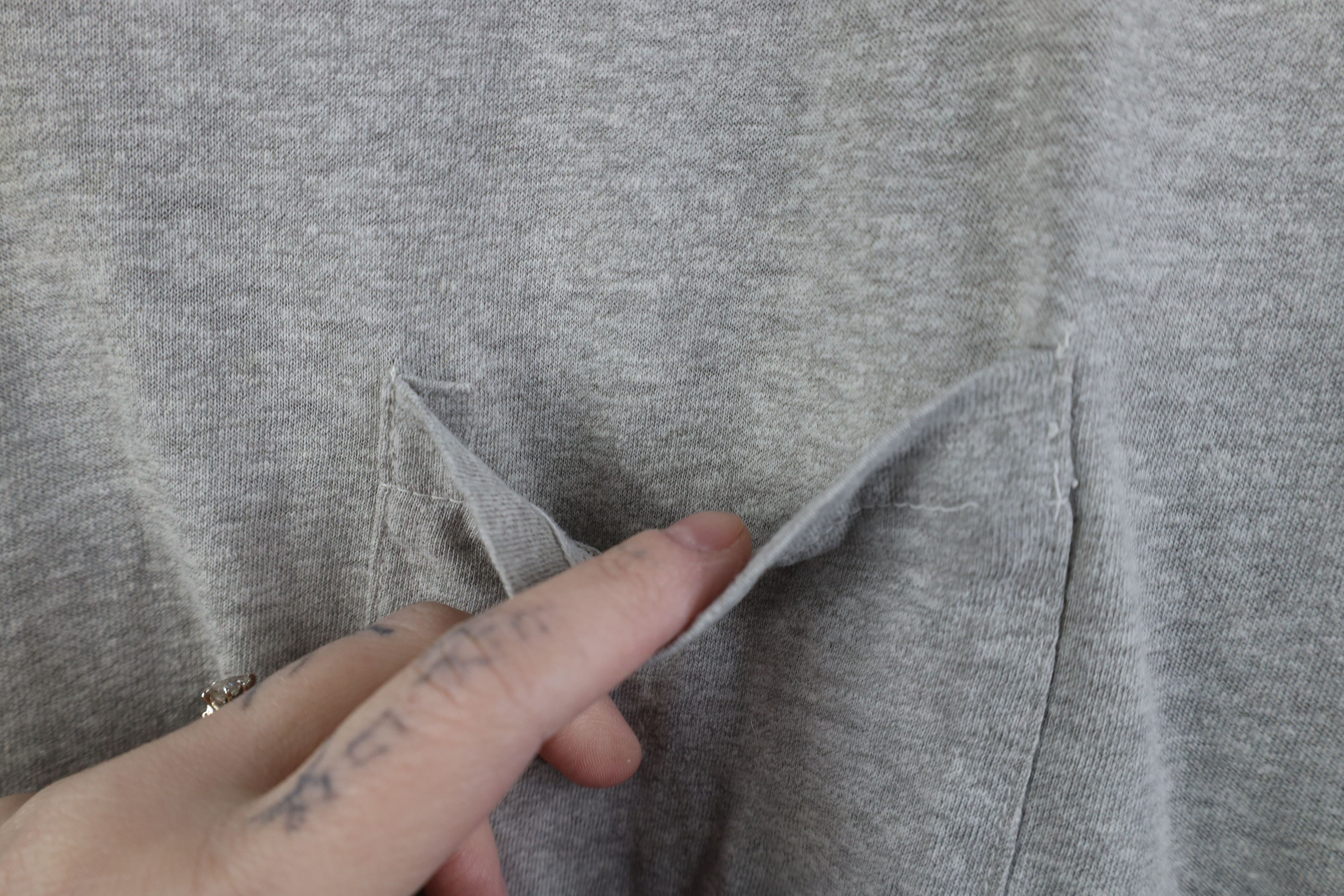 Vintage Vintage 80s 90s Streetwear Pocket T-Shirt Heather Gray USA Size US XXL / EU 58 / 5 - 5 Thumbnail