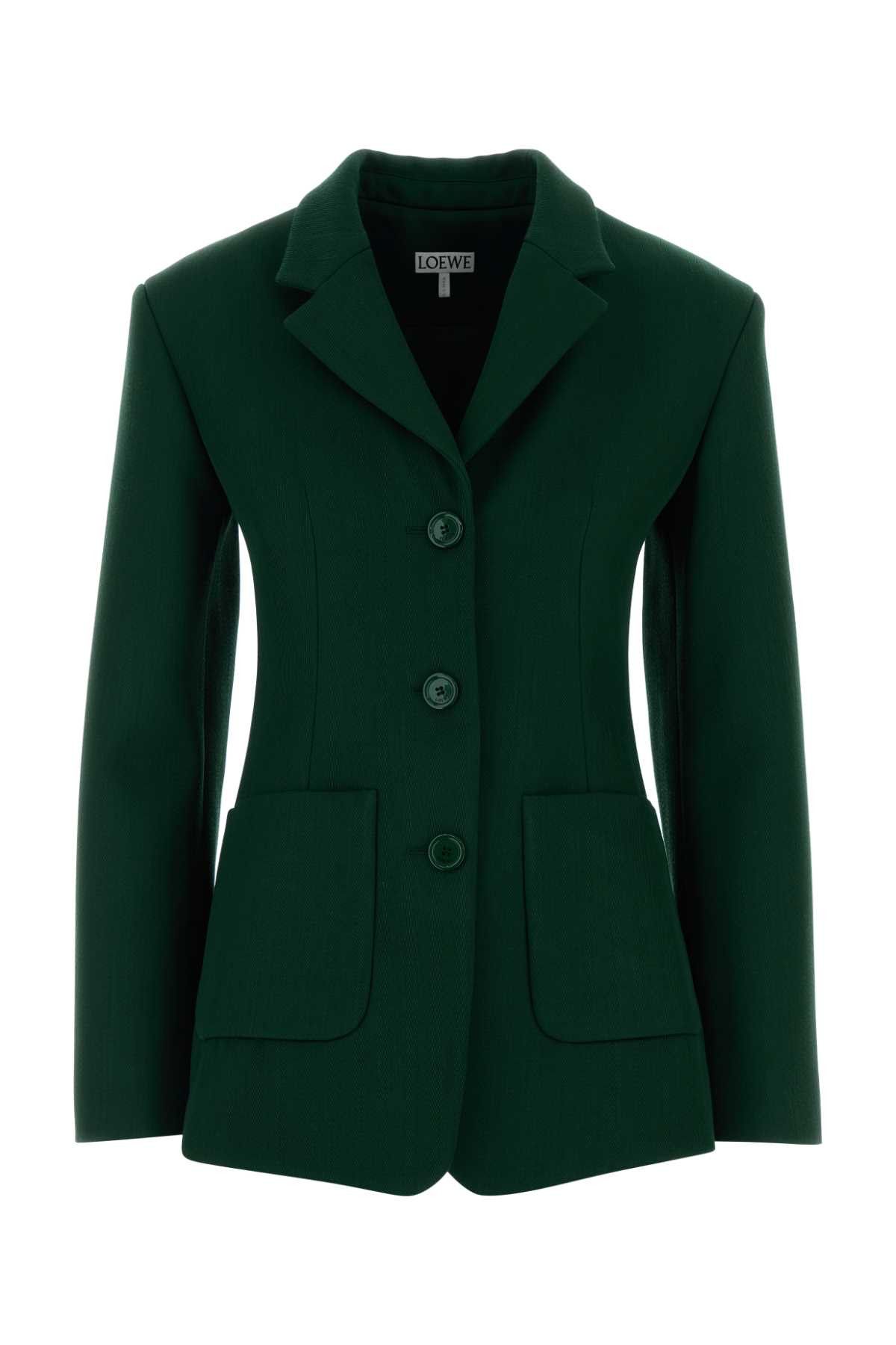 Loewe Dark Green Wool Blend Blazer Size S / US 4 / IT 40 - 1 Thumbnail
