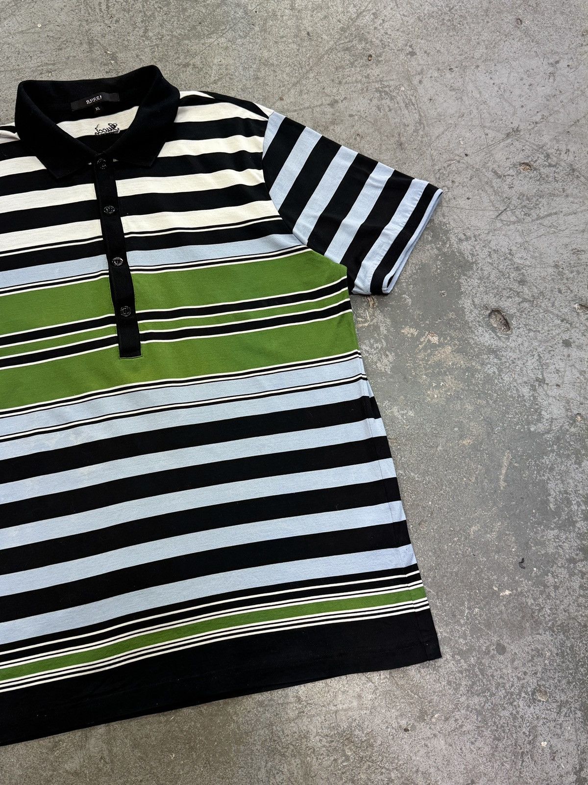 Vintage Vintage Gucci Tee T-shirt Stripped Polo Size US XL / EU 56 / 4 - 6 Thumbnail