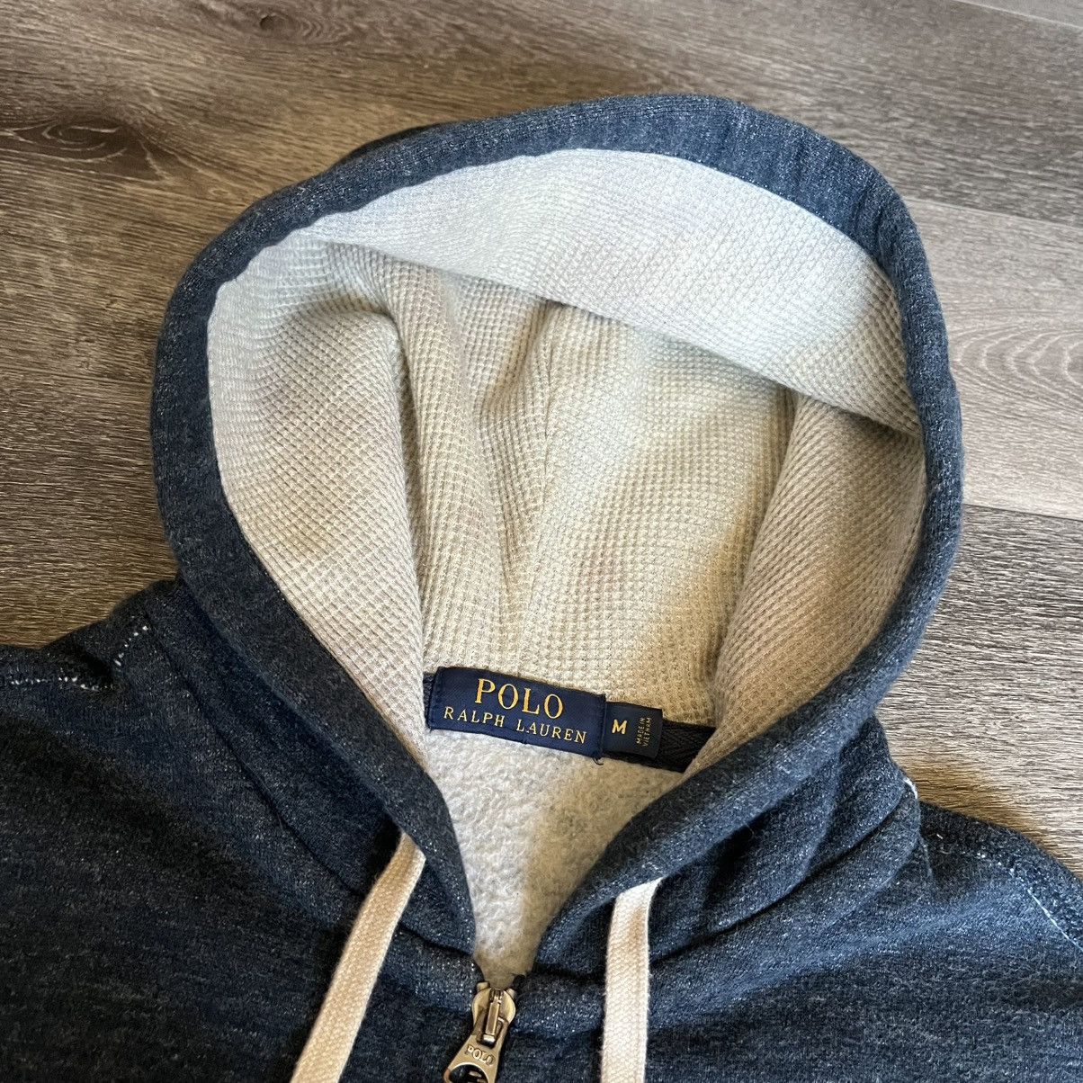 Polo Ralph Lauren Vintage Polo Ralph Lauren Basic Thermal Zip Hoodie Wash Navy Size US M / EU 48-50 / 2 - 6 Thumbnail
