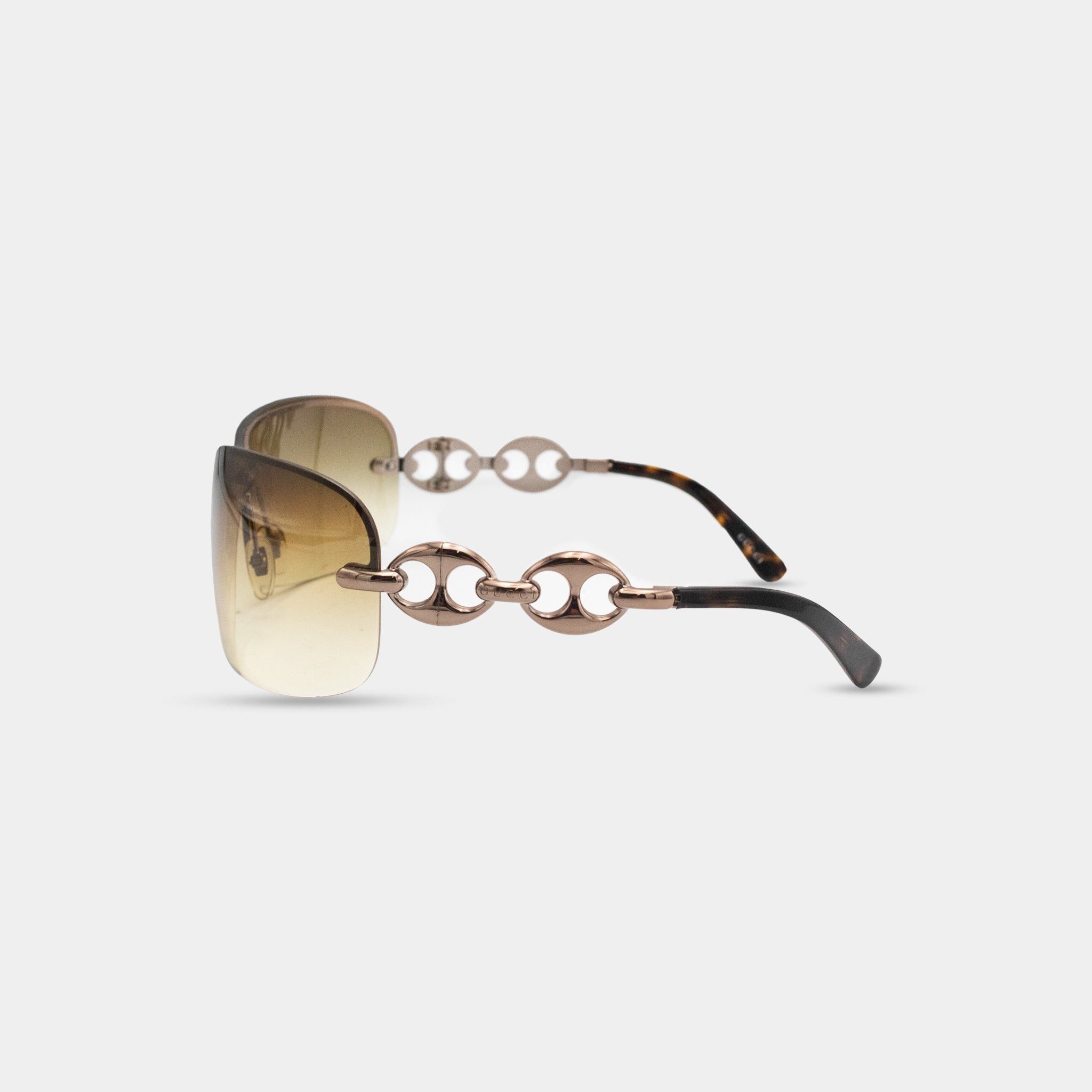 Gucci Gucci Chain Link Gold Sunglasses Size ONE SIZE - 3 Thumbnail