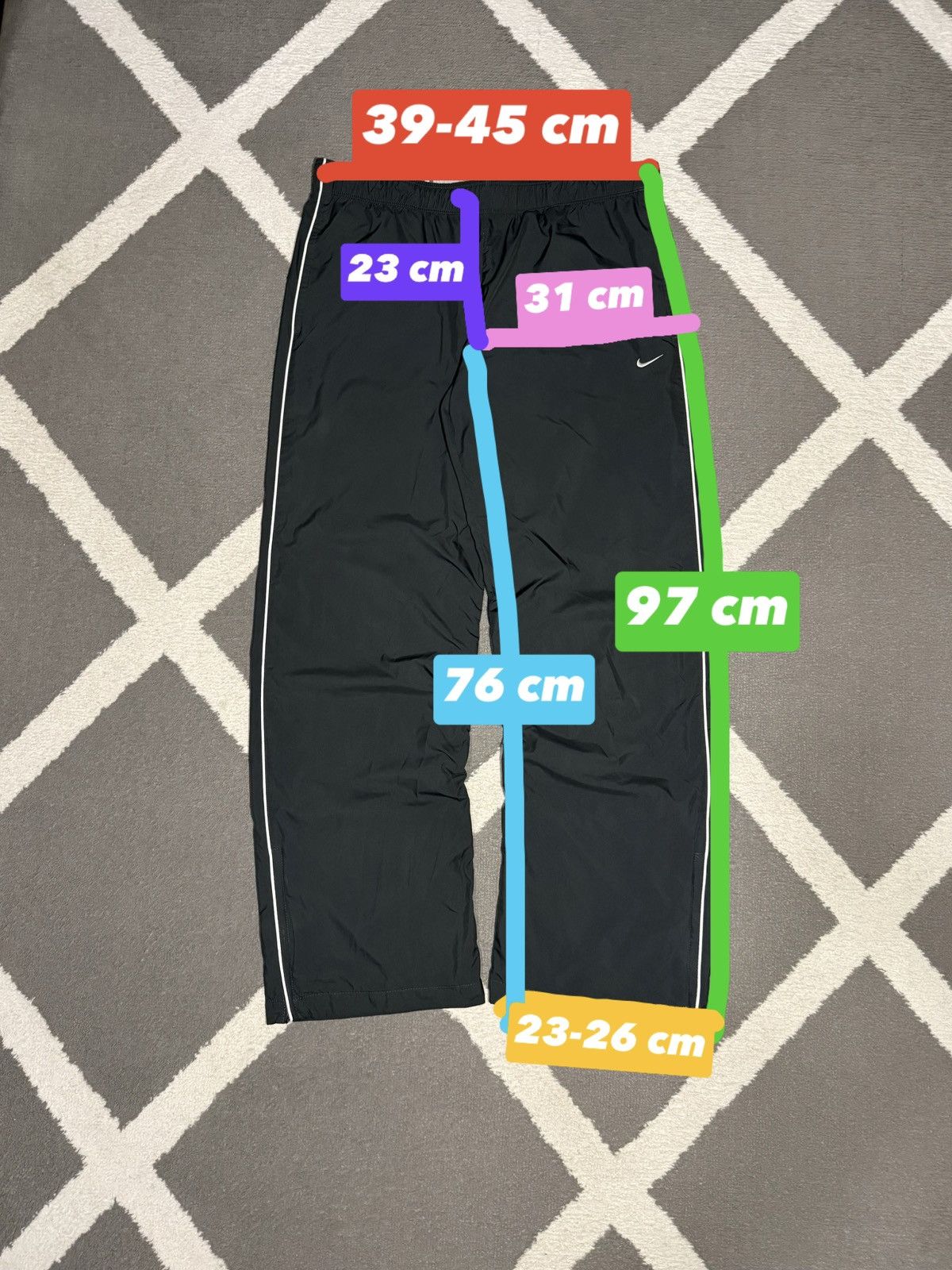 Nike × Vintage Vintage 00’s Y2K Nike Swoosh Parachute Loose Fit Sweatpants Size 28" / US 6 / IT 42 - 18 Thumbnail