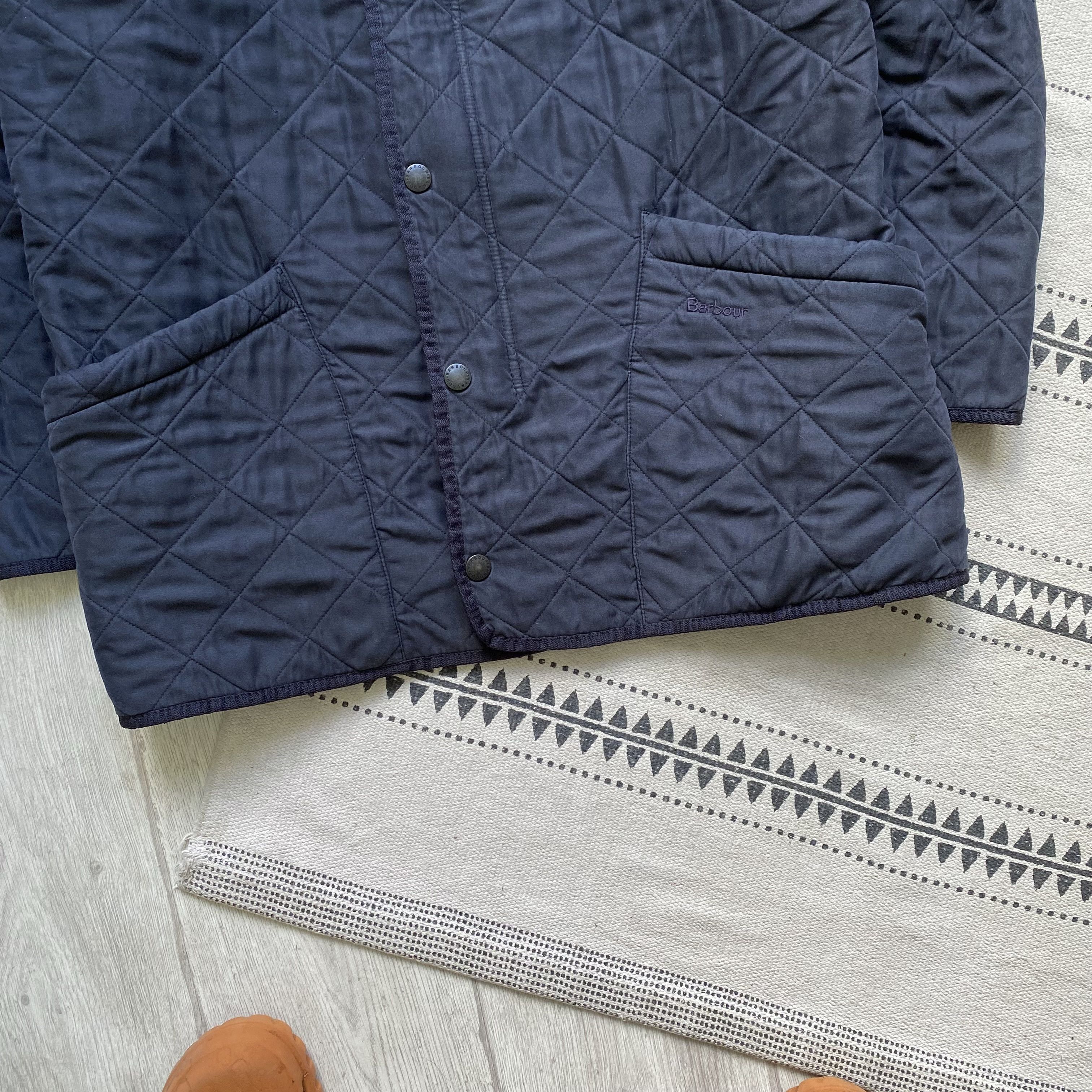 Barbour Vintage Barbour Quilted jacket Fleece lining Y2K Dark Navy Size US L / EU 52-54 / 3 - 3 Thumbnail