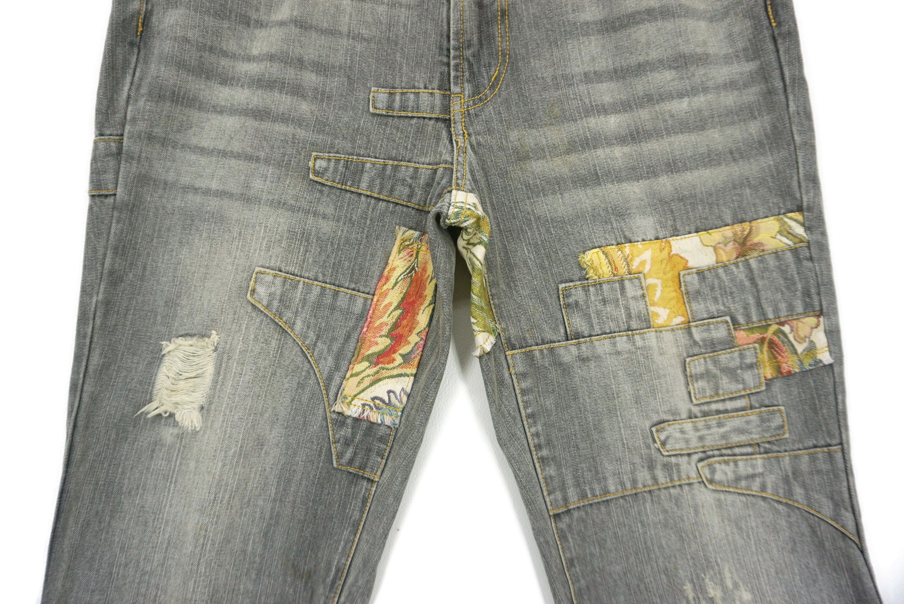 Japanese Brand Kawai Okada Jeans fit W33xL30 Low Rise Sashiko Boro Denim Size US 32 / EU 48 - 5 Thumbnail